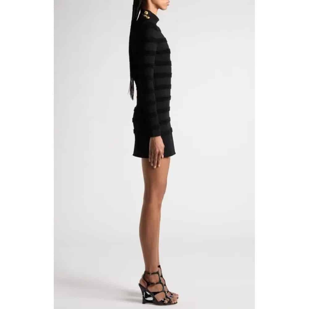 Tom Ford o1loc1c0126 ACK531 Knit Mini Dress in Black Size S / US 4 / IT 40 - 4 Thumbnail