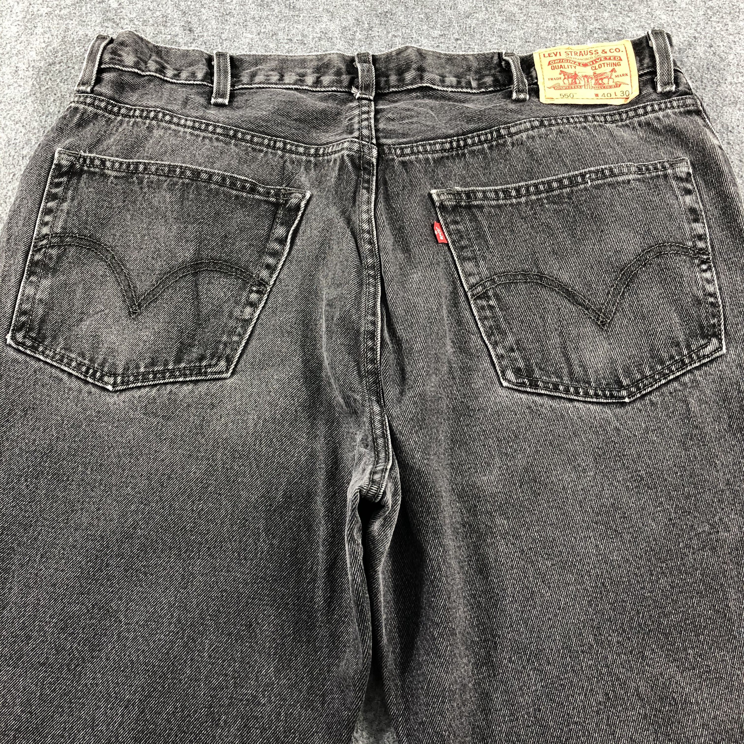 Levi's Vintage Faded Black Levis 550 Jeans-J2530 Size US 39 - 4 Thumbnail
