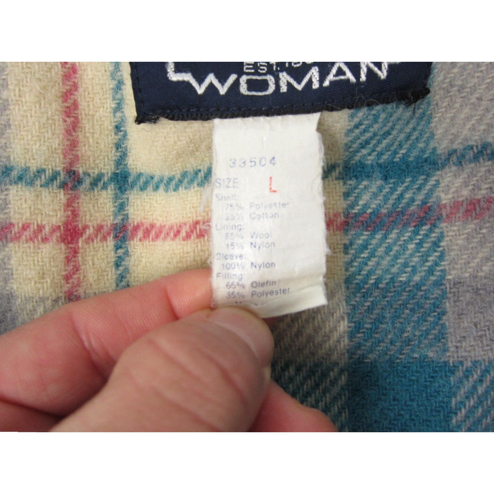 Vintage VINTAGE Woolrich Jacket Womens L Blue Solid Zip Parka 90s Wool Lining Size L / US 10 / IT 46 - 4 Thumbnail