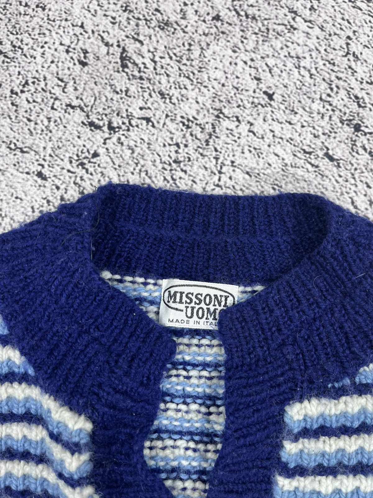 Missoni Missoni Uomo Striped Wool Sweater Blue Italy Vintage Size US M / EU 48-50 / 2 - 4 Thumbnail