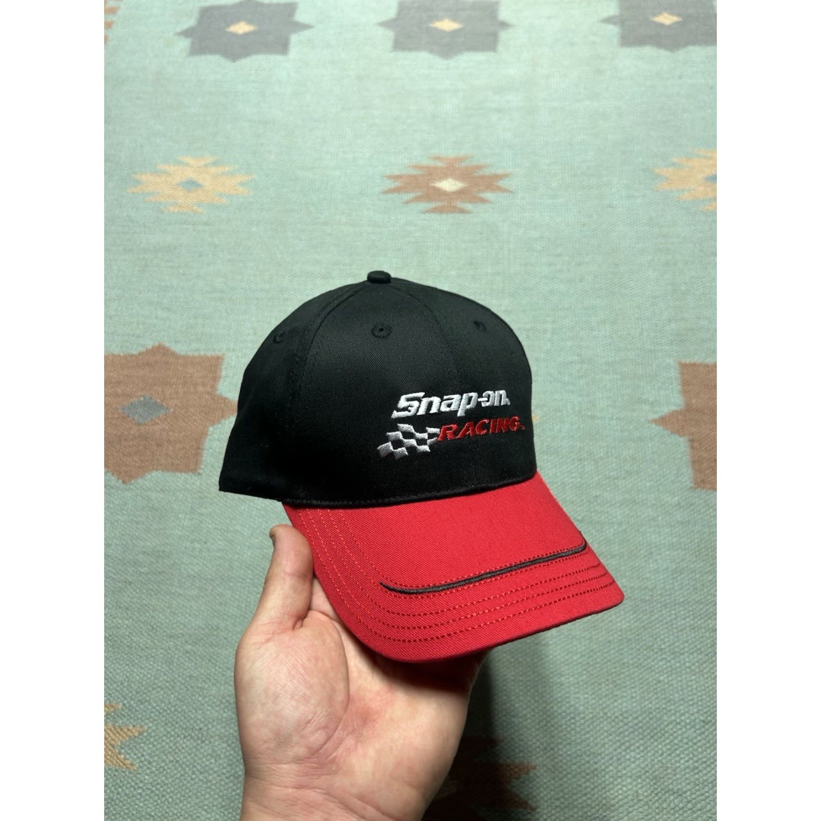 NASCAR VINTAGE K-Products Strapback Hat Cap NOS Racing Nascar Black Red Adjustable Men Hat Size ONE SIZE - 2 Thumbnail