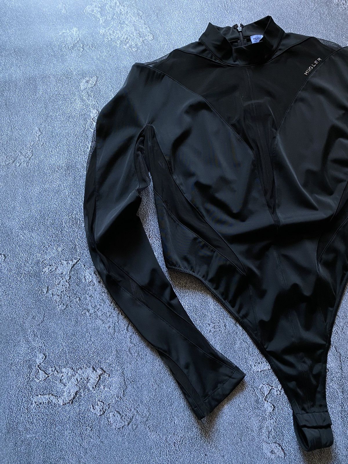 Thierry Mugler Mugler X H&M Black Mesh Panel Bodysuit Size XL / US 12-14 / IT 48-50 - 4 Thumbnail