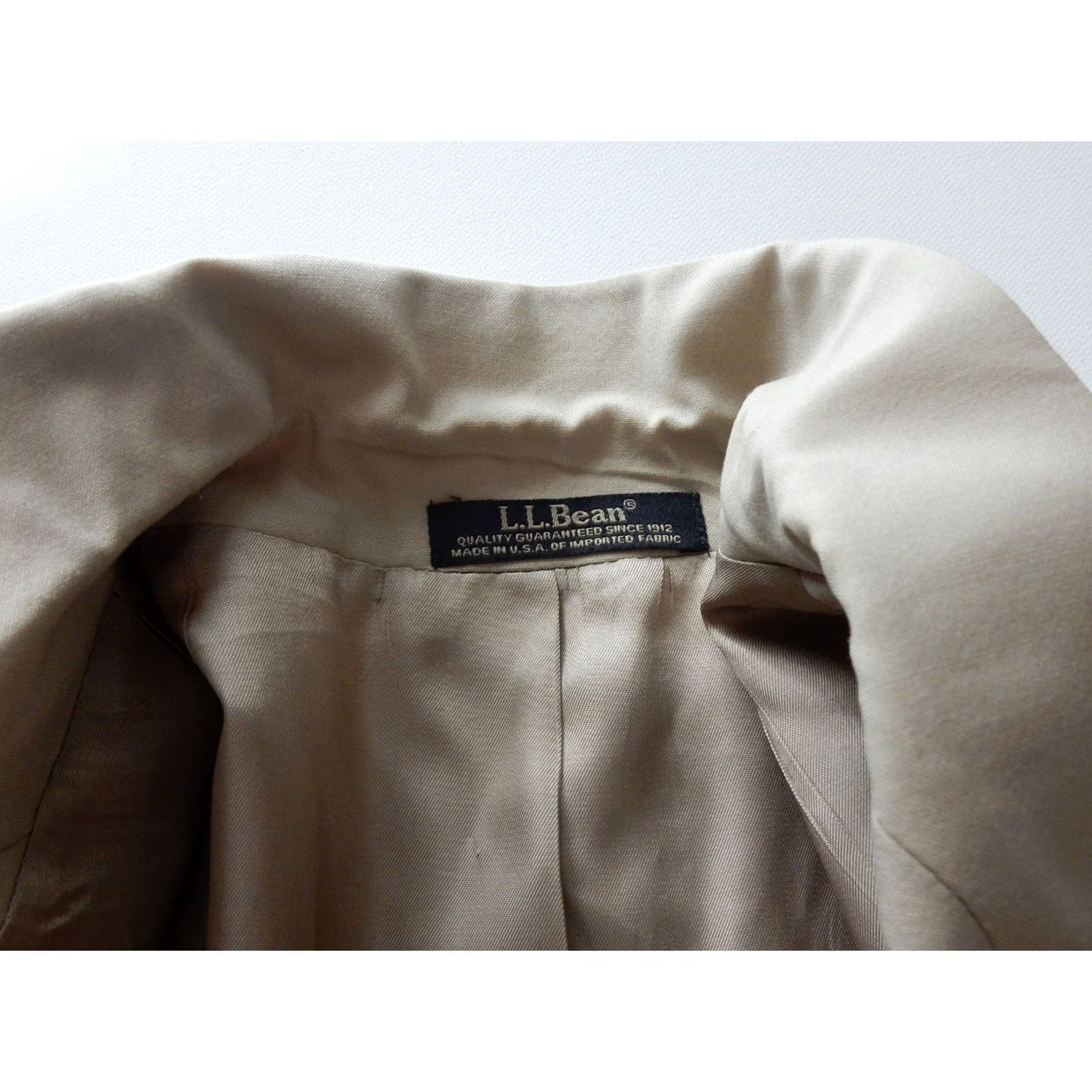 Vintage VINTAGE L.L. Bean Blazer Sport Coat Blazer Men 44T 44 Tall Beige Wool 2 Button 1 Piece Mint Mens Size 44R - 5 Thumbnail