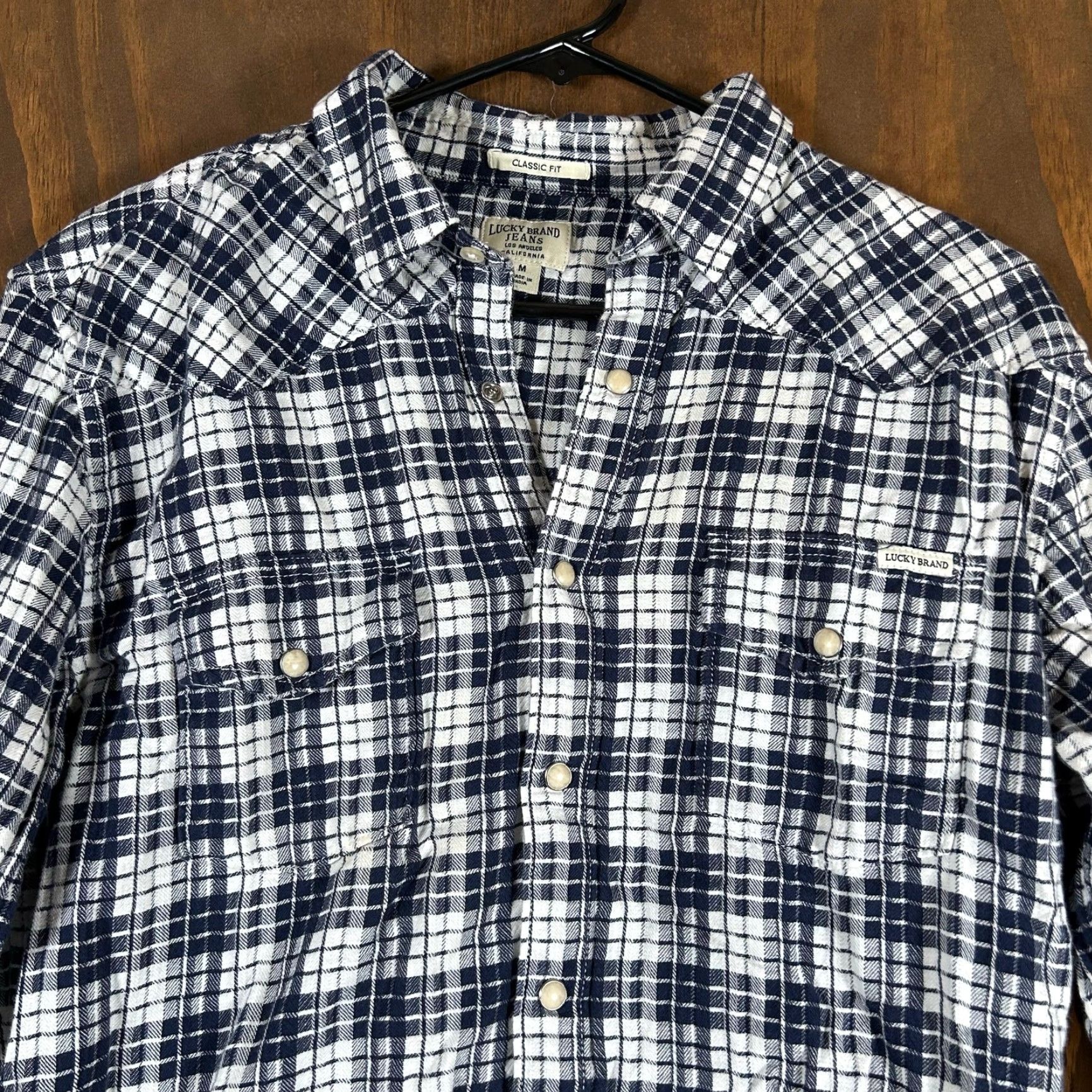 Lucky Brand Lucky Brand Shirt Womens Blue White Plaid Classic Fit Pearl Snap Long Sleeve M Size M / US 6-8 / IT 42-44 - 2 Thumbnail