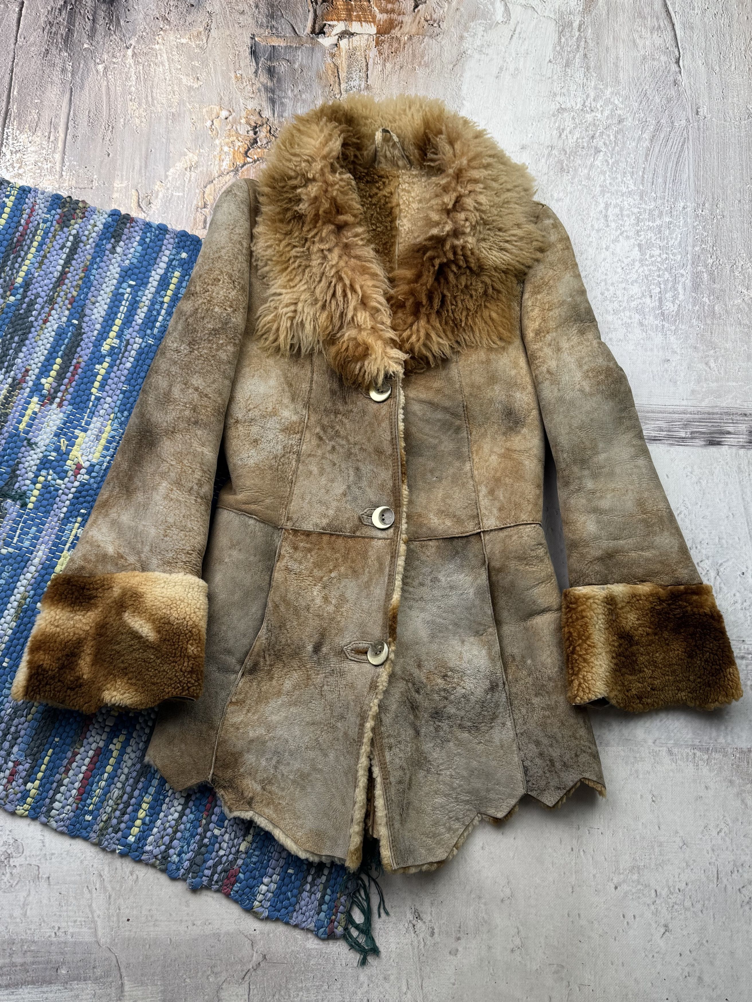 Vintage Vintage Real Sheepskin Faded Jacket A678D15(466) Size XS / US 0-2 / IT 36-38 - 1 Thumbnail