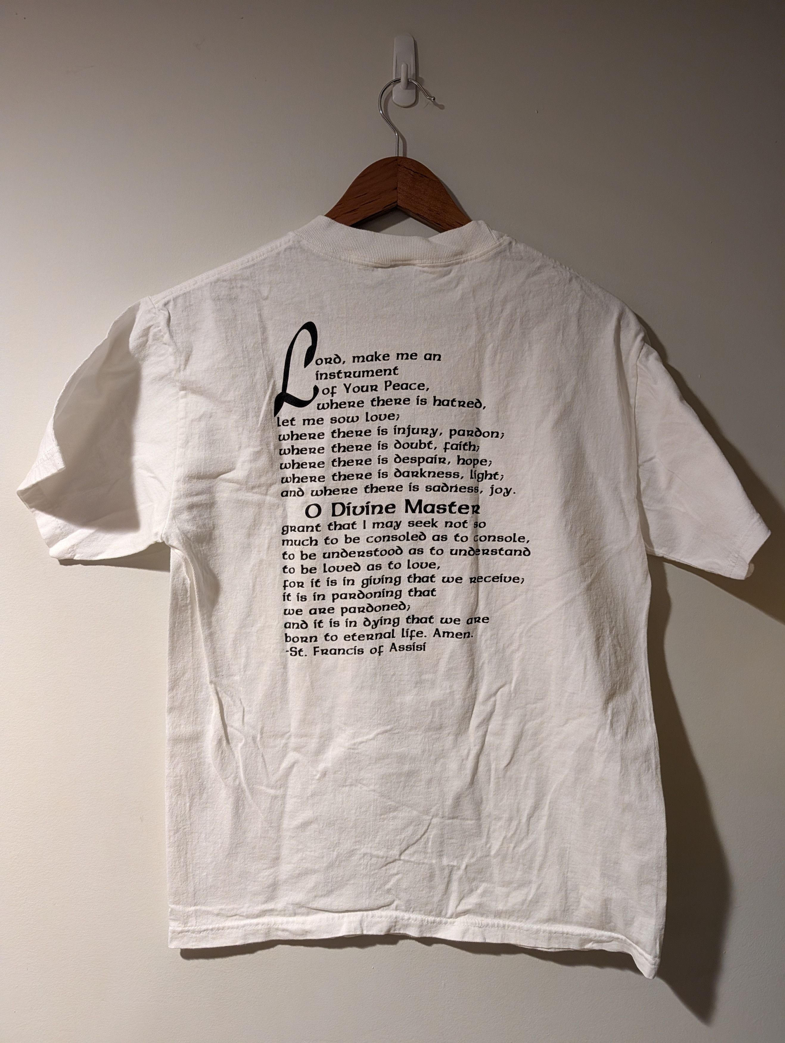 Hanes Vintage 1994 Saint Francis Assisi T-Shirt Catholic Religion Size US M / EU 48-50 / 2 - 5 Thumbnail