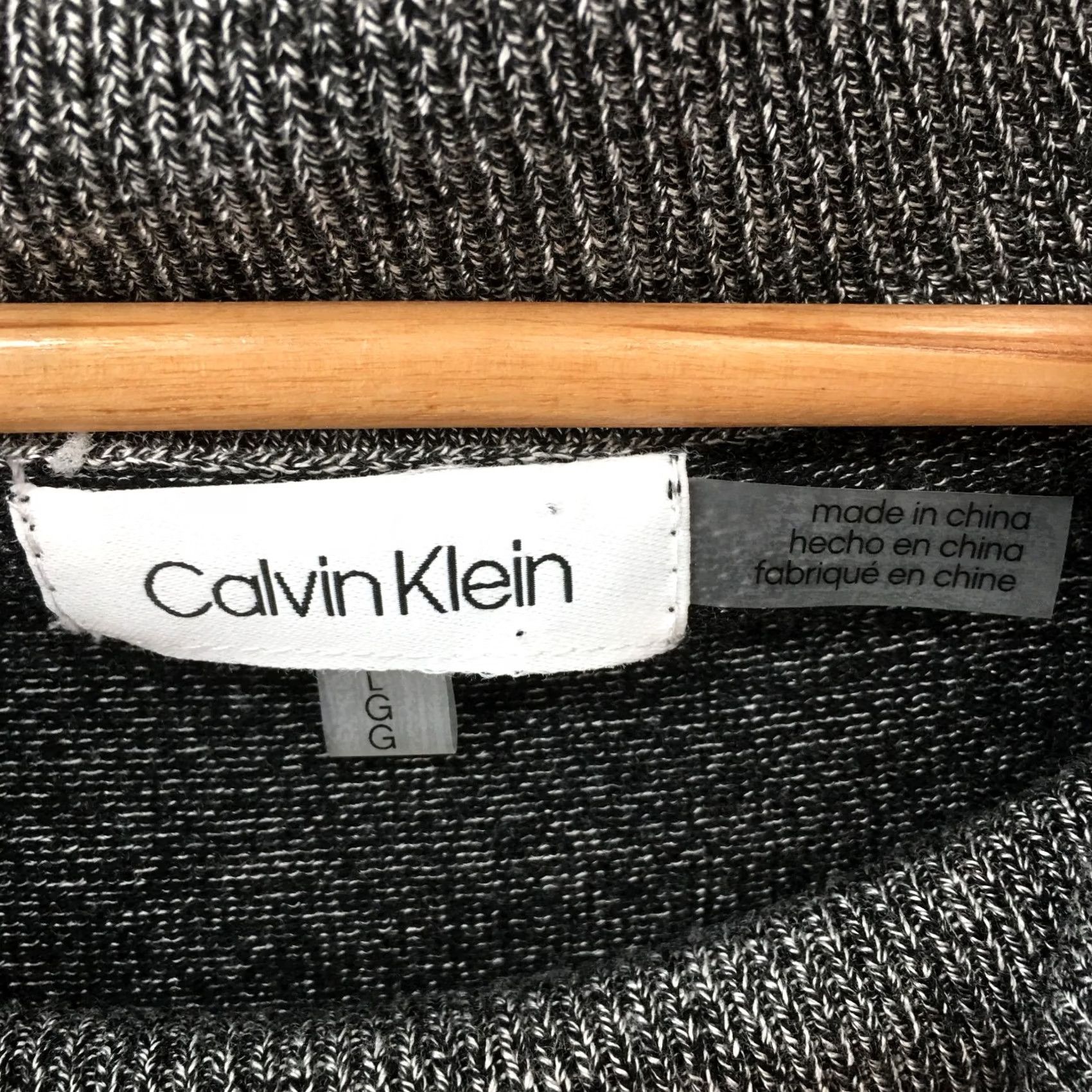 Calvin Klein Calvin Klein Cowl Neck Sweater Womens L Gray Solid Rayon Blend Long Sleeve Size L / US 10 / IT 46 - 6 Thumbnail