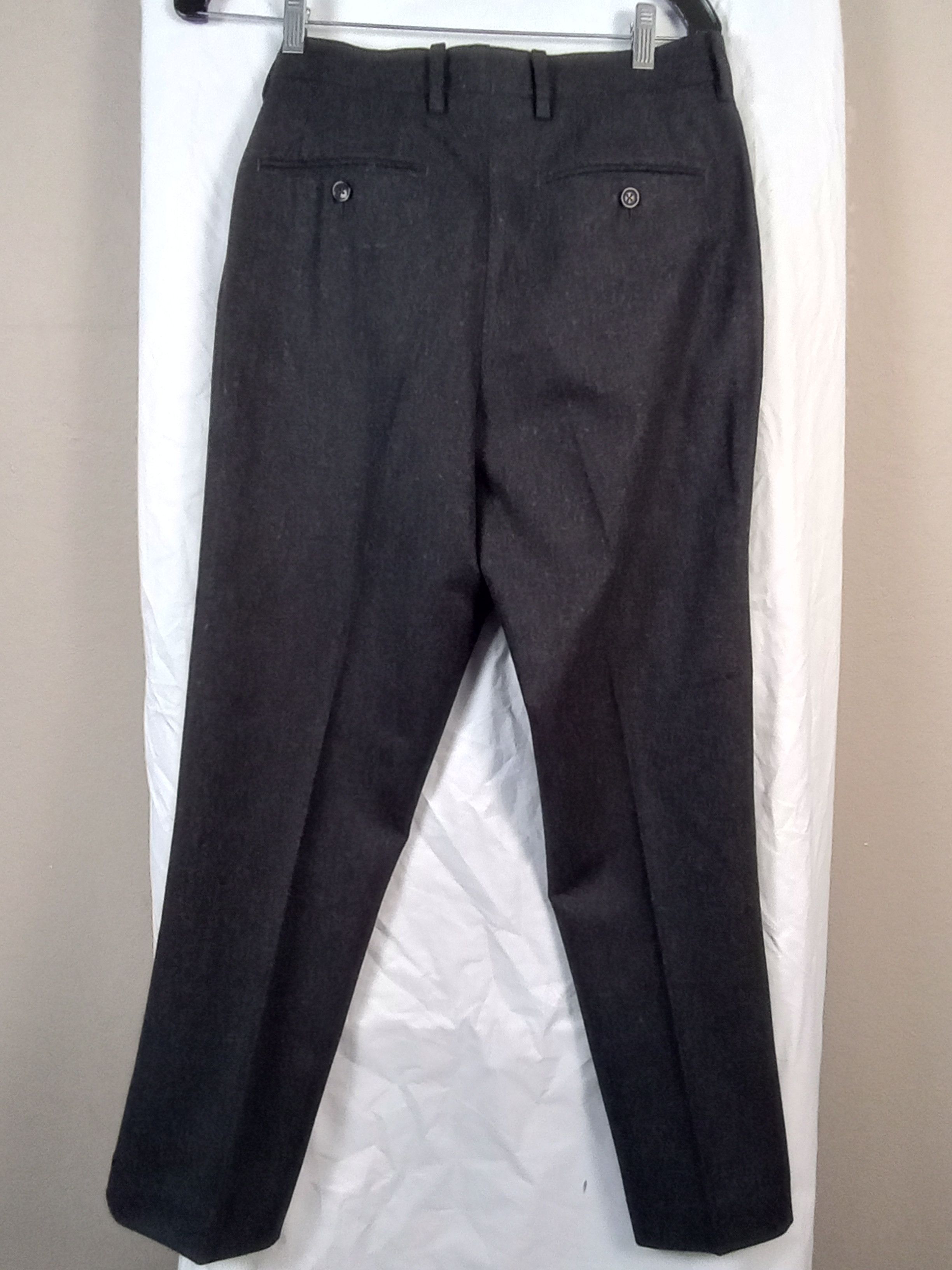 Spier & Mackay Spier & Mackay Wool Flannel Trousers Charcoal Gray Slim 30 Size 36R - 2 Thumbnail