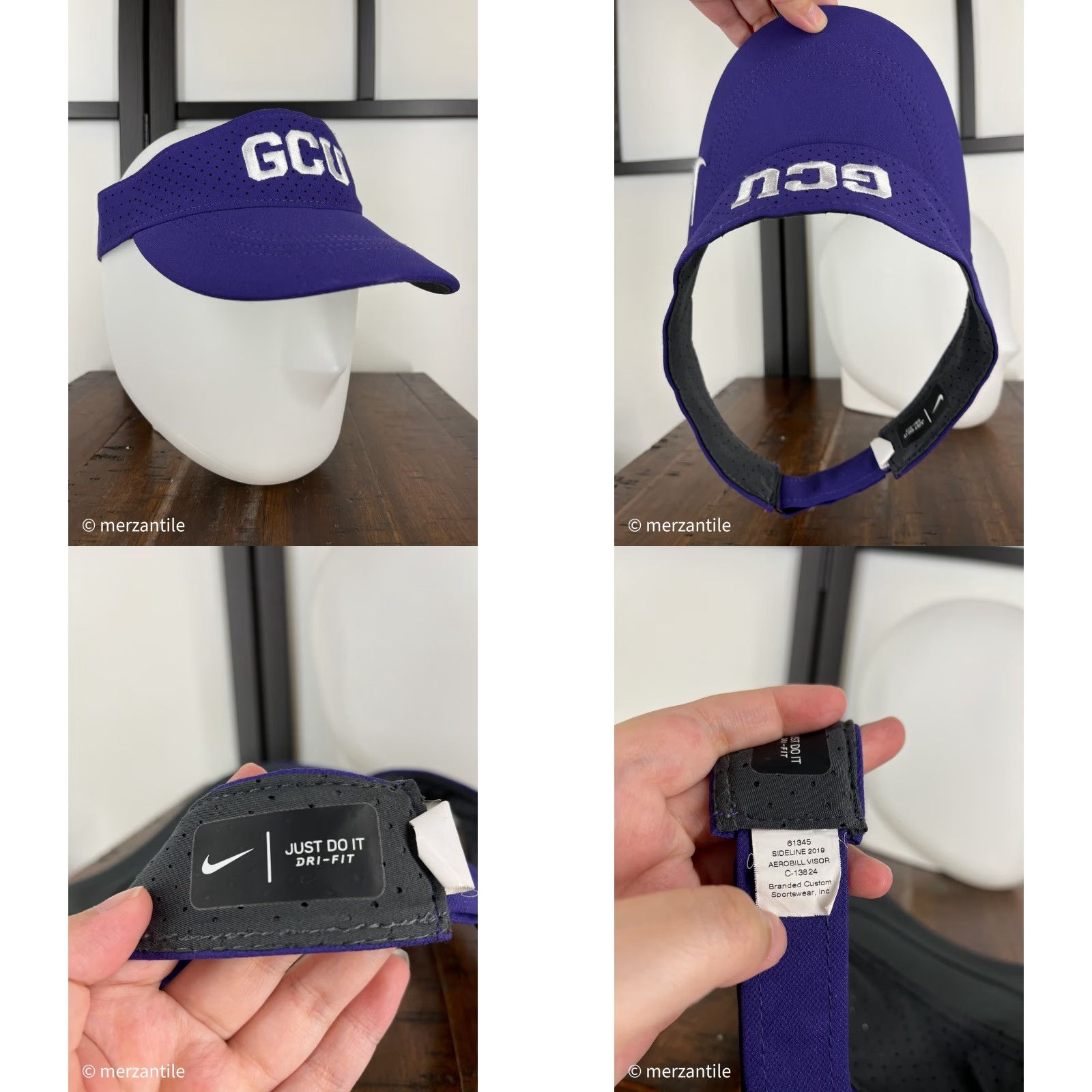Nike Nike Visor Hat Adult One Size Purple Dri-Fit Aerobill G Grand Canyon University Logo/University Size ONE SIZE - 8 Thumbnail