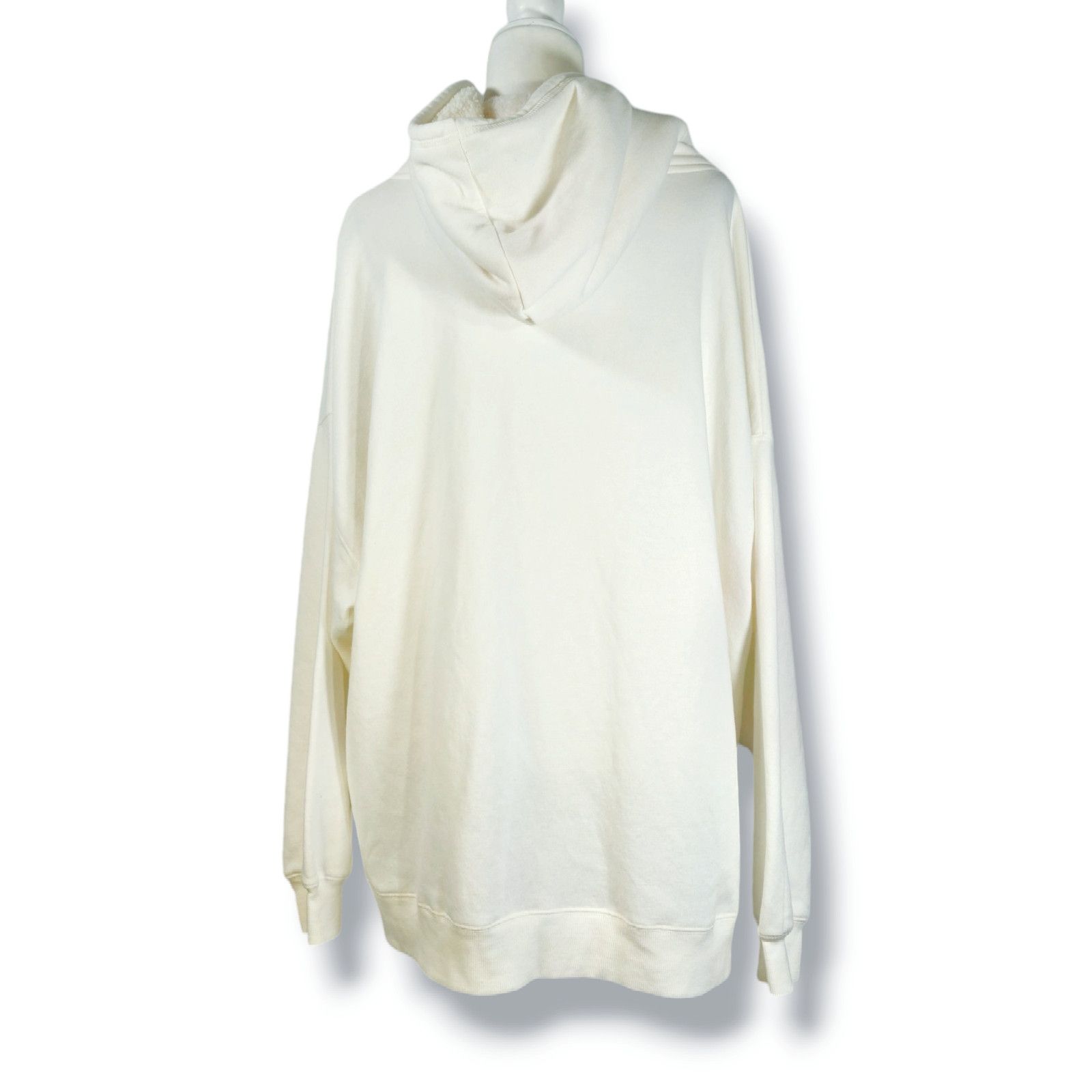 Aeropostale Aeropostale Fleece Lined Pullover Hoodie Drawstring Ivory L Size L / US 10 / IT 46 - 3 Thumbnail