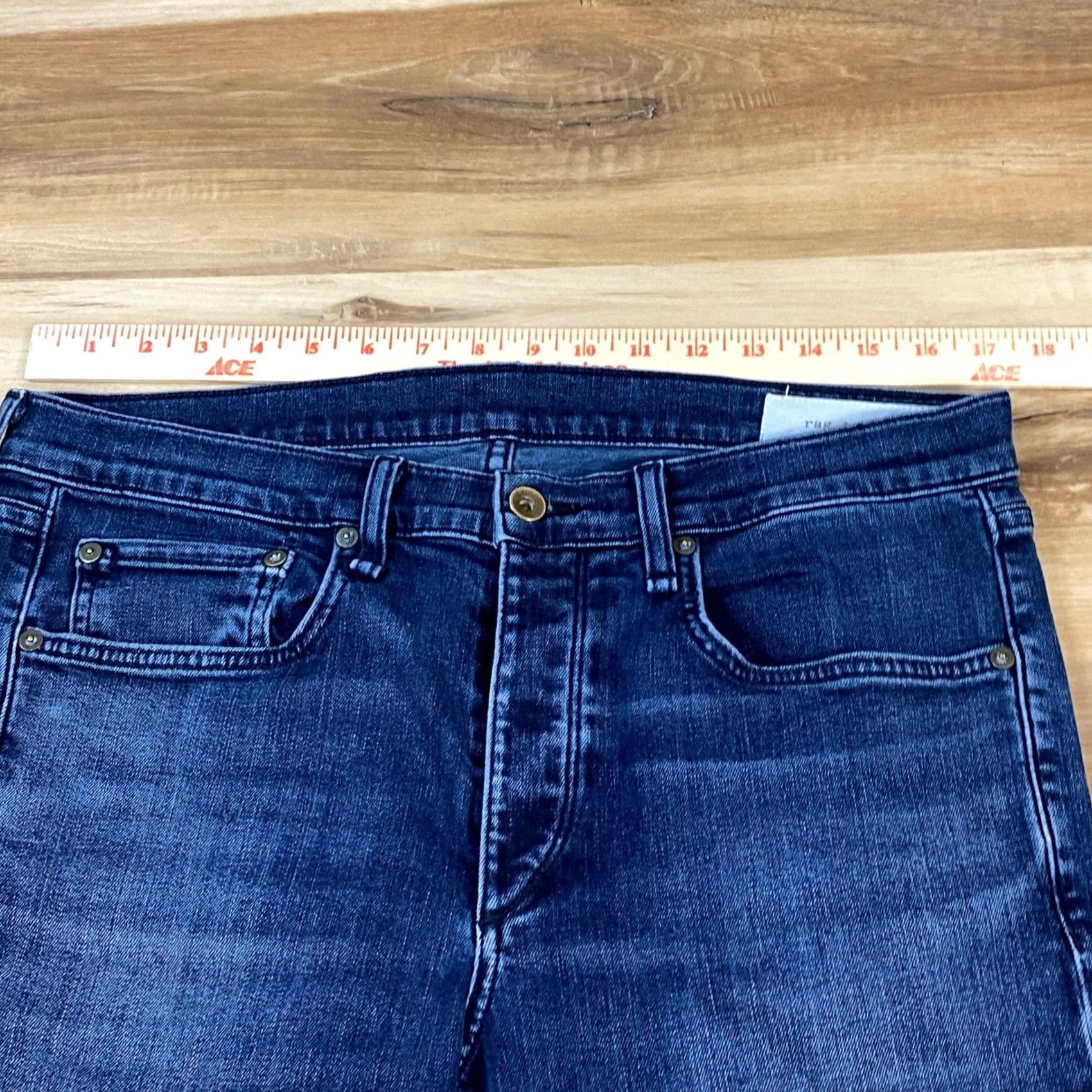 Rag & Bone Rag & Bone Jeans Bayview Dark Blue Extra Slim 34 Mens Cotton Blend Denim 5-Pocket Modern City Streetwear Trousers Skinny Rise Mid Button Fly Size US 34 / EU 50 - 7 Thumbnail