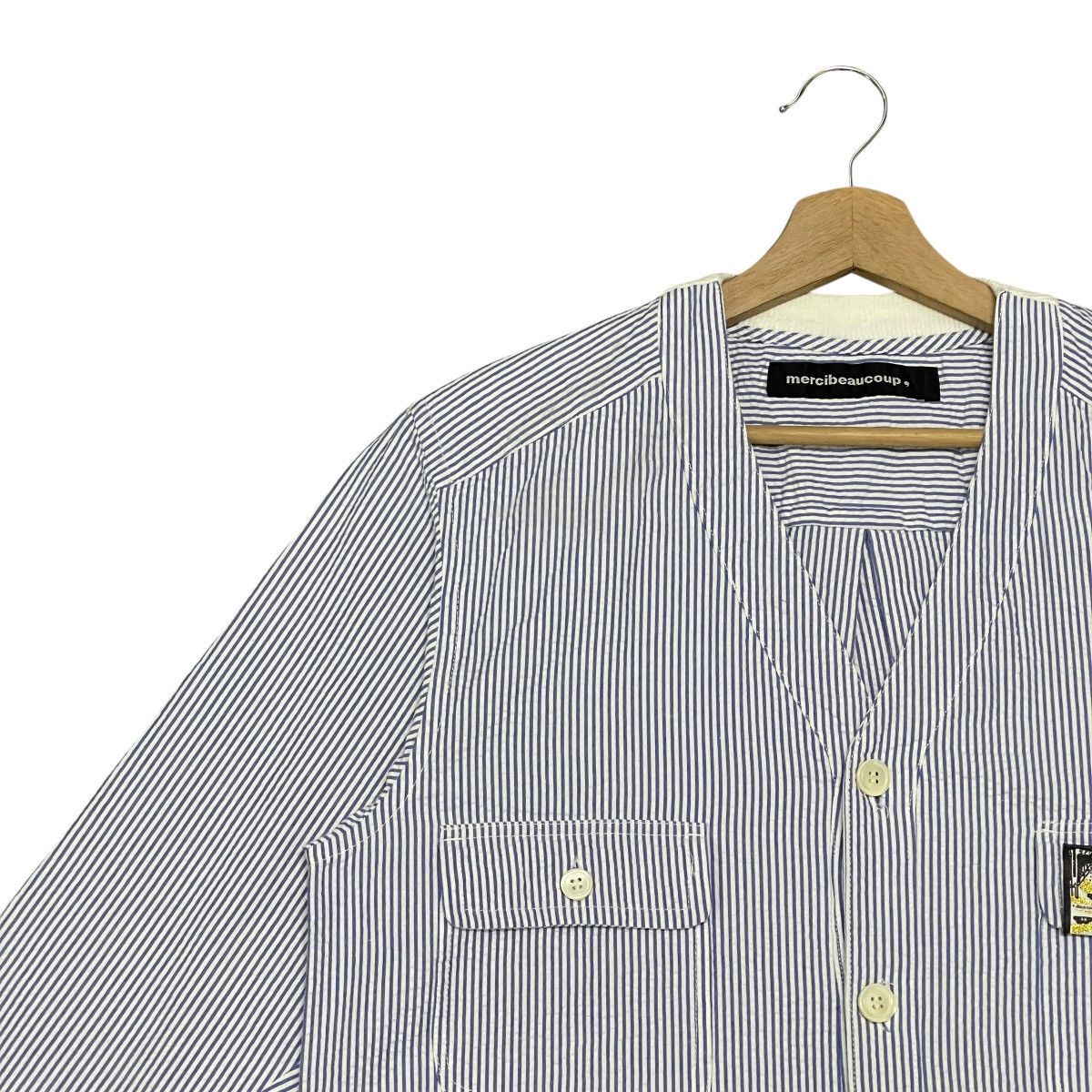Issey Miyake Vintage Issey Miyake Mercibeaucoup Striped Button Jacket Size US L / EU 52-54 / 3 - 5 Thumbnail