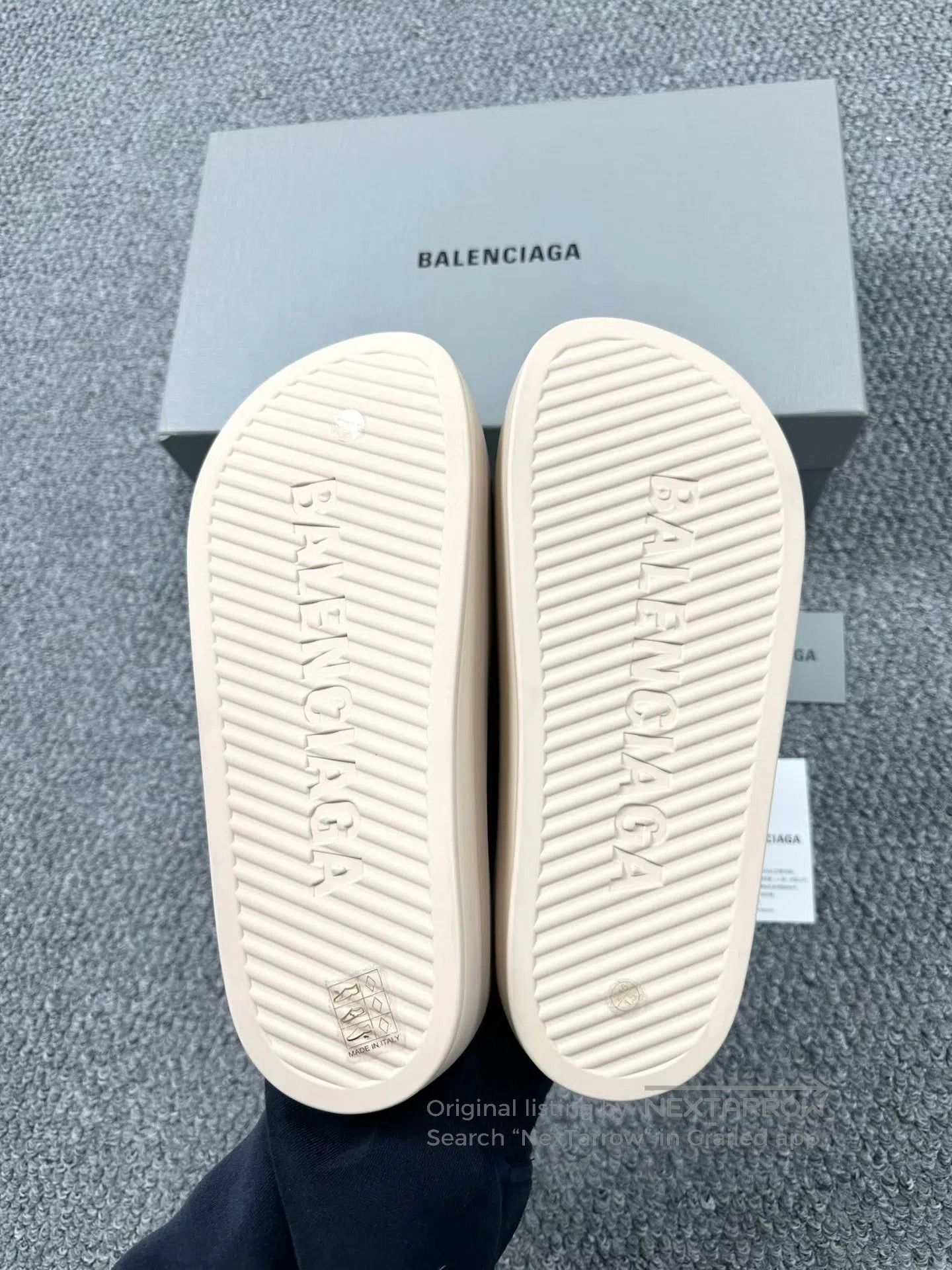 Balenciaga Balenciaga Nude Letter Logo Slippers| Size US 6 / EU 39 - 4 Thumbnail