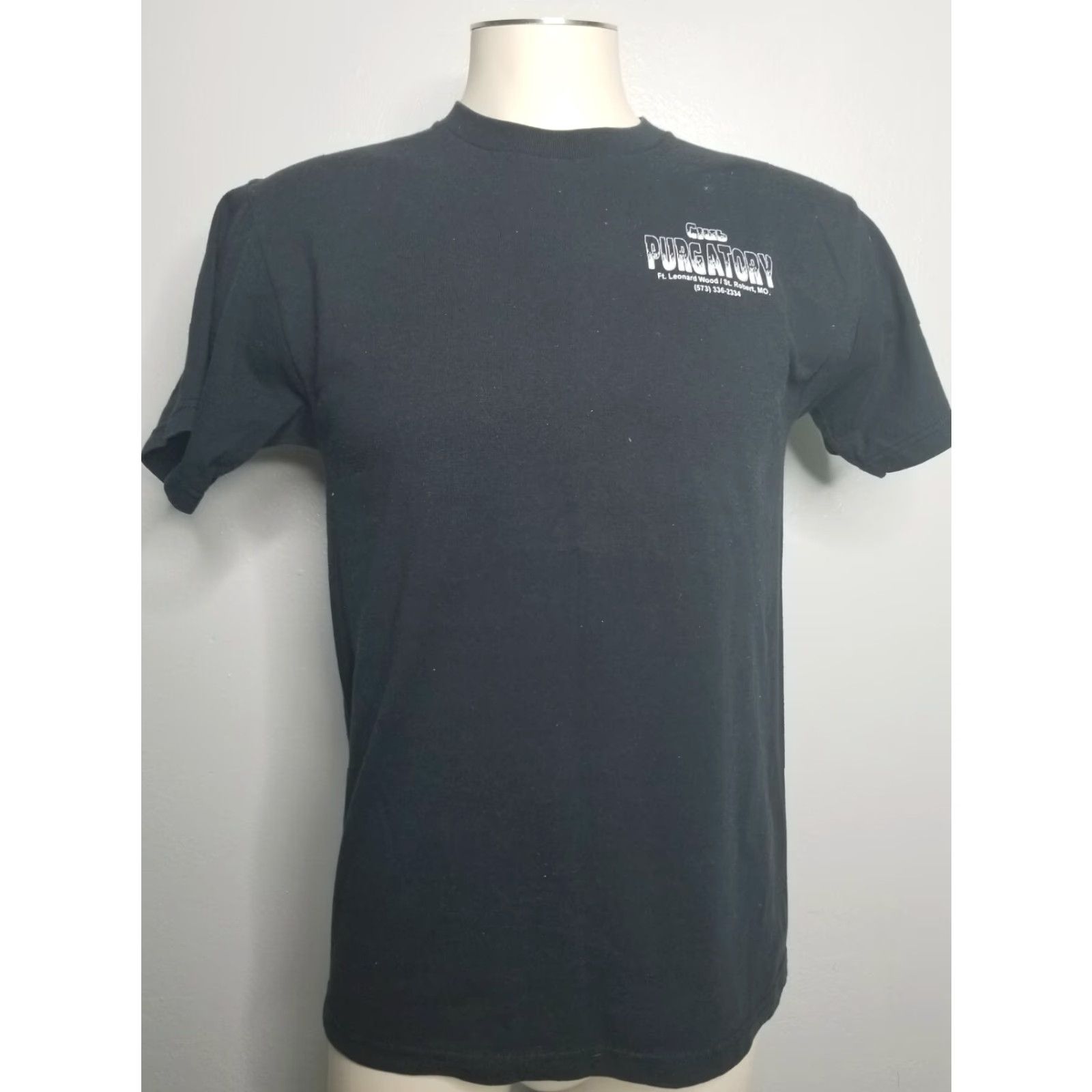 Fruit Of The Loom Retro Mens M Club Purgatory T Shirt Where You Can Dance With The Devil Black 80s Graphic Tee Crew Neck Short Sleeve 100% Cotton Men Size US M / EU 48-50 / 2 - 3 Thumbnail