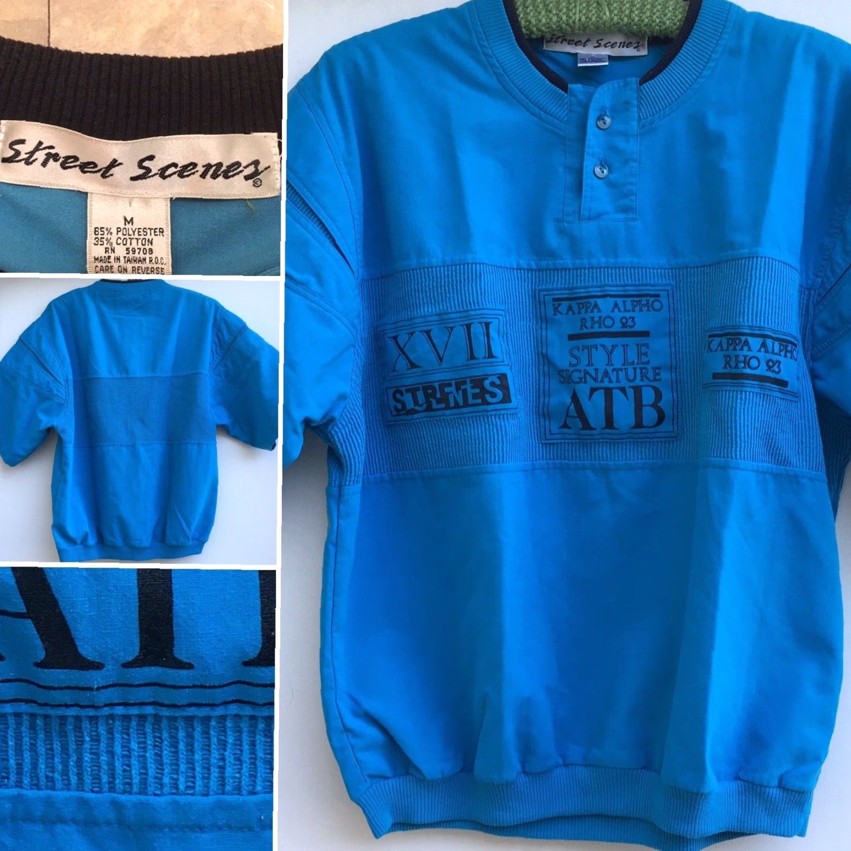 Vintage VINTAGE Street Scenes Shirt Adult M Blue 80s 90s N/A Size US M / EU 48-50 / 2 - 2 Thumbnail