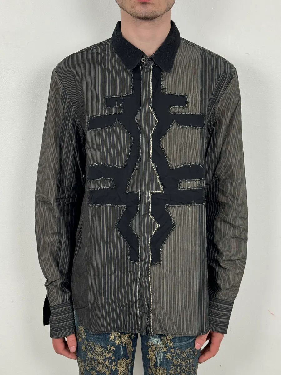 Marithe + Francois Girbaud 1990s Marithé + François Girbaud Brown Wings Distressed Shirt Size US L / EU 52-54 / 3 - 2 Thumbnail