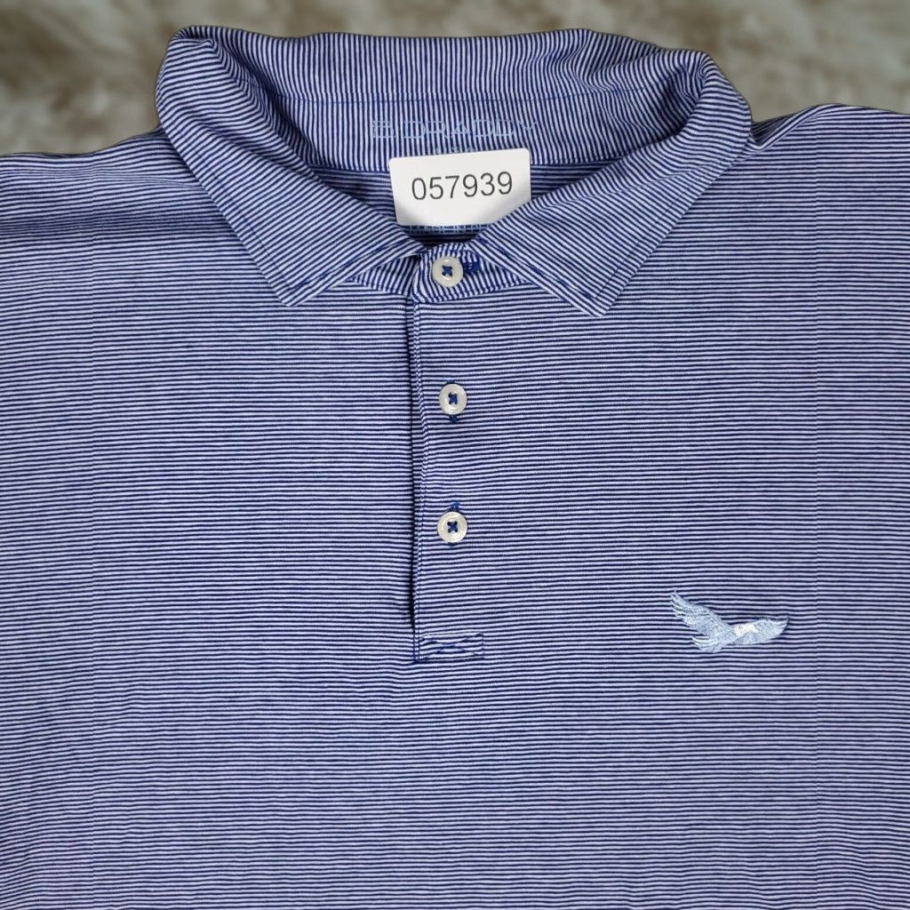 Vintage VINTAGE B Draddy Polo Shirt Men Large Blue Striped Short Sleeve Casual Golf Preppy Size US L / EU 52-54 / 3 - 1 Thumbnail