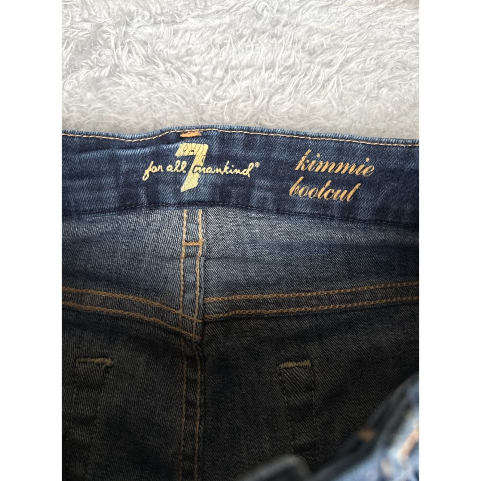 7 For All Mankind 7 For All Mankind Jeans Womens 27x27 Blue Denim Kimmie Bootcut Low Rise Dark Raw Size 27" / US 4 / IT 40 - 6 Thumbnail