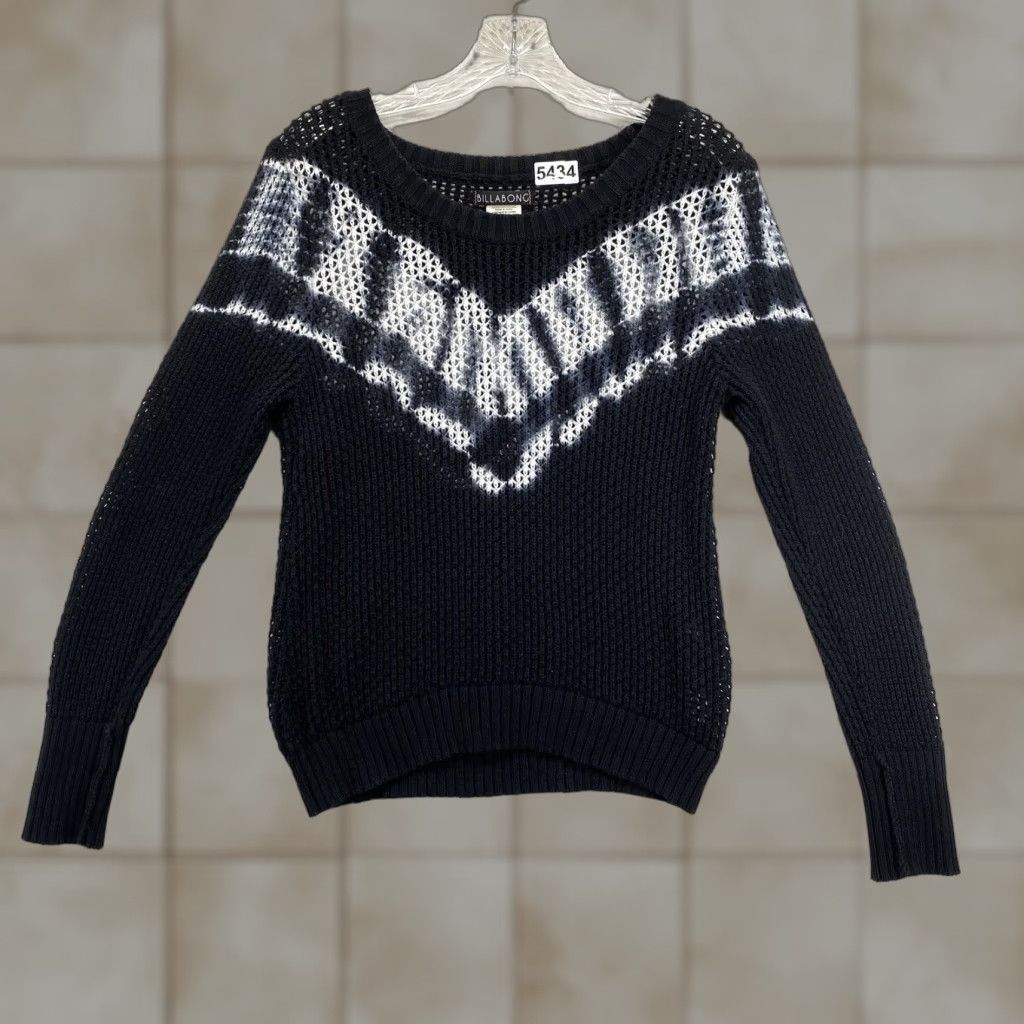 Billabong VINTAGE Billabong Women's Sweater Pullover Casual Knit Geometric Cotton Blend Small Black 90s Skater Fashion Size S / US 4 / IT 40 - 1 Thumbnail