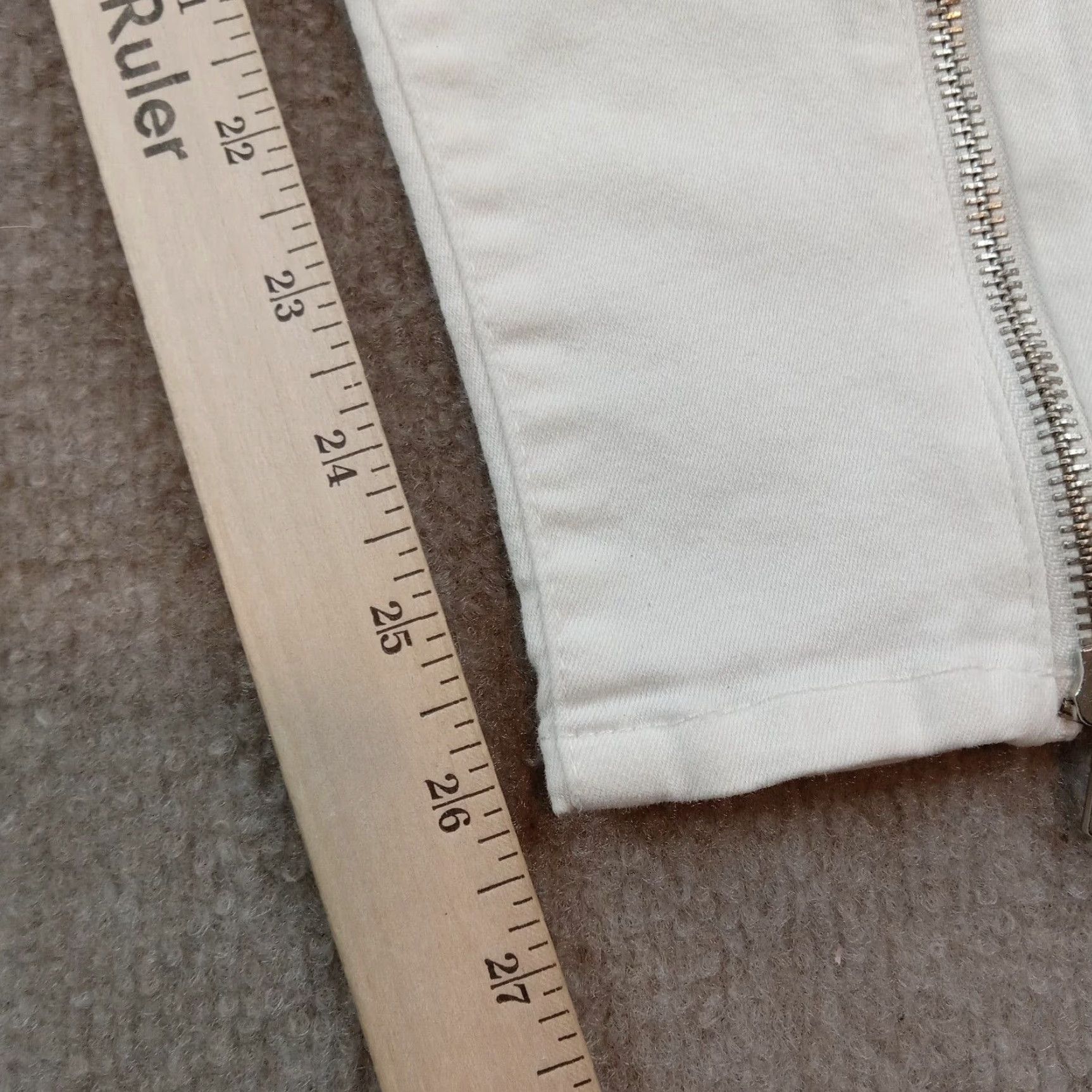 Zara Zara Womens Skinny Jeans 2 White Denim Ankle Zipper Pockets Stretch Size 26" / US 2 / IT 38 - 3 Thumbnail