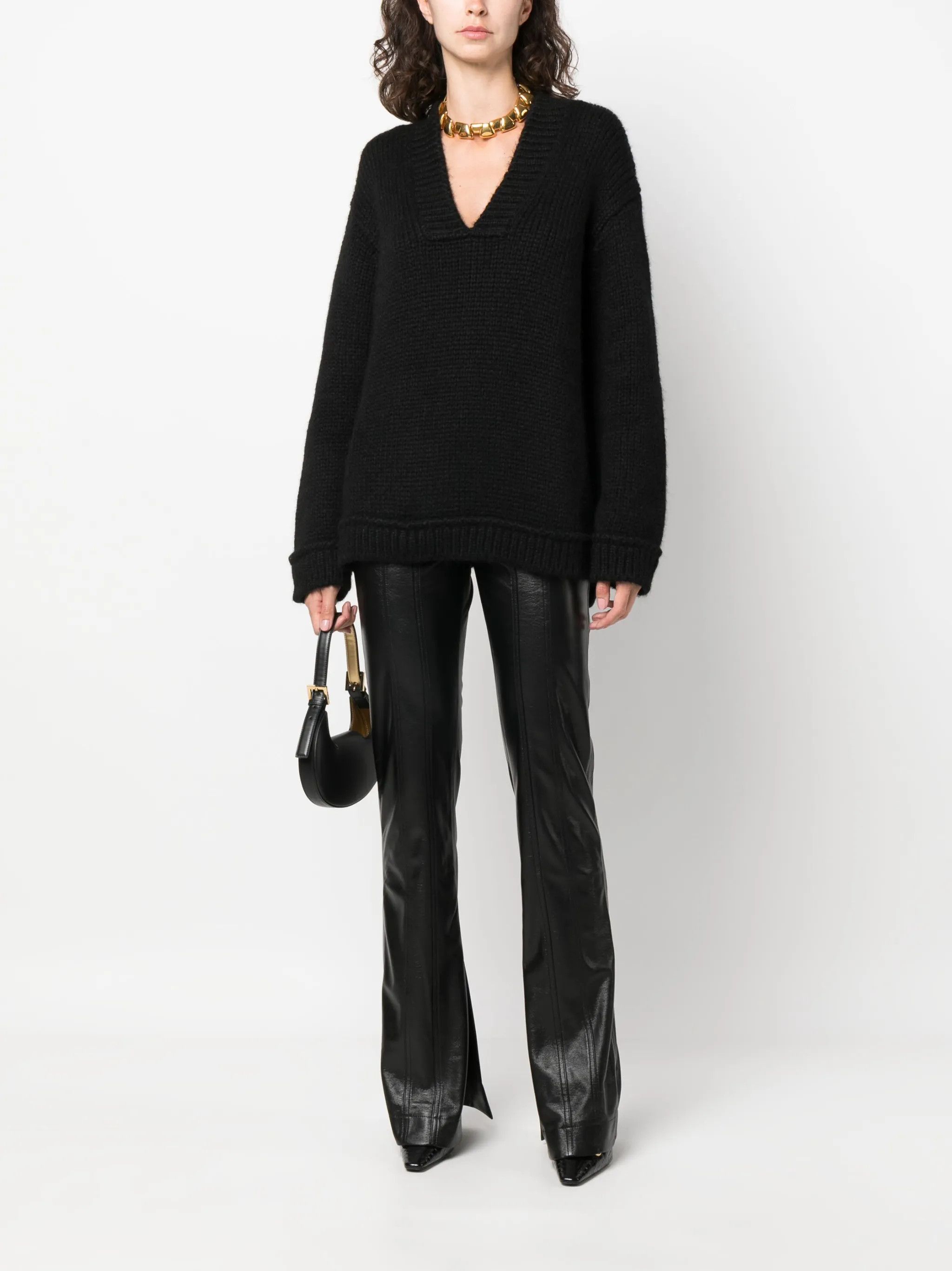 Tom Ford o1w1db10225 TSJ519 V-neck Sweater in Black Size XS / US 0-2 / IT 36-38 - 2 Thumbnail