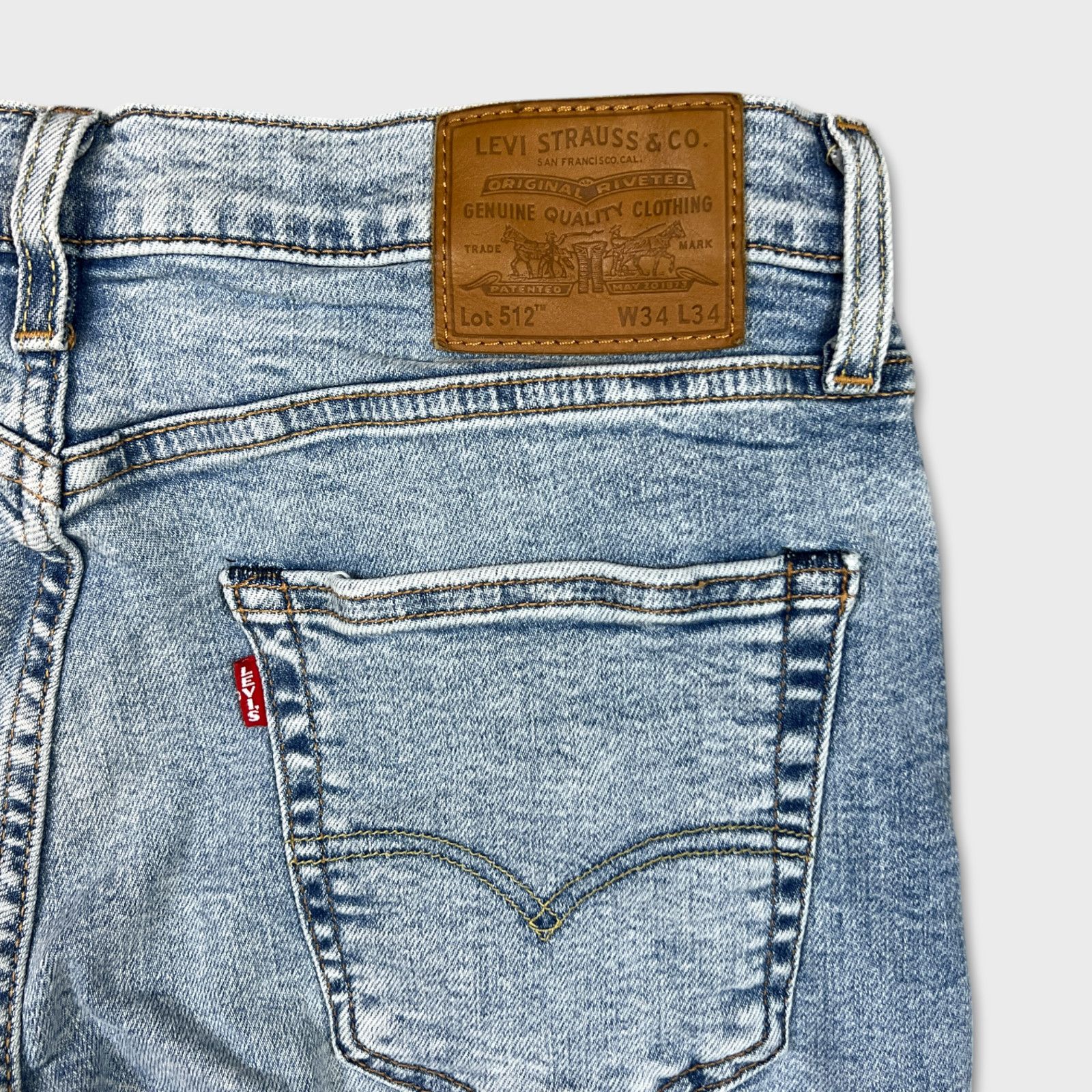 Levi's × Vintage Levi's 512 Jeans 34x32 Slim Taper Leg Premium Denim Pants Size US 34 / EU 50 - 7 Thumbnail