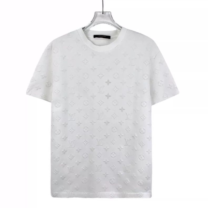 LOUIS VUITTON Tシャツ・カットソー 白 4103424L0080 Louis Vuitton Louis Vuitton White Logo Embossed Cotton T