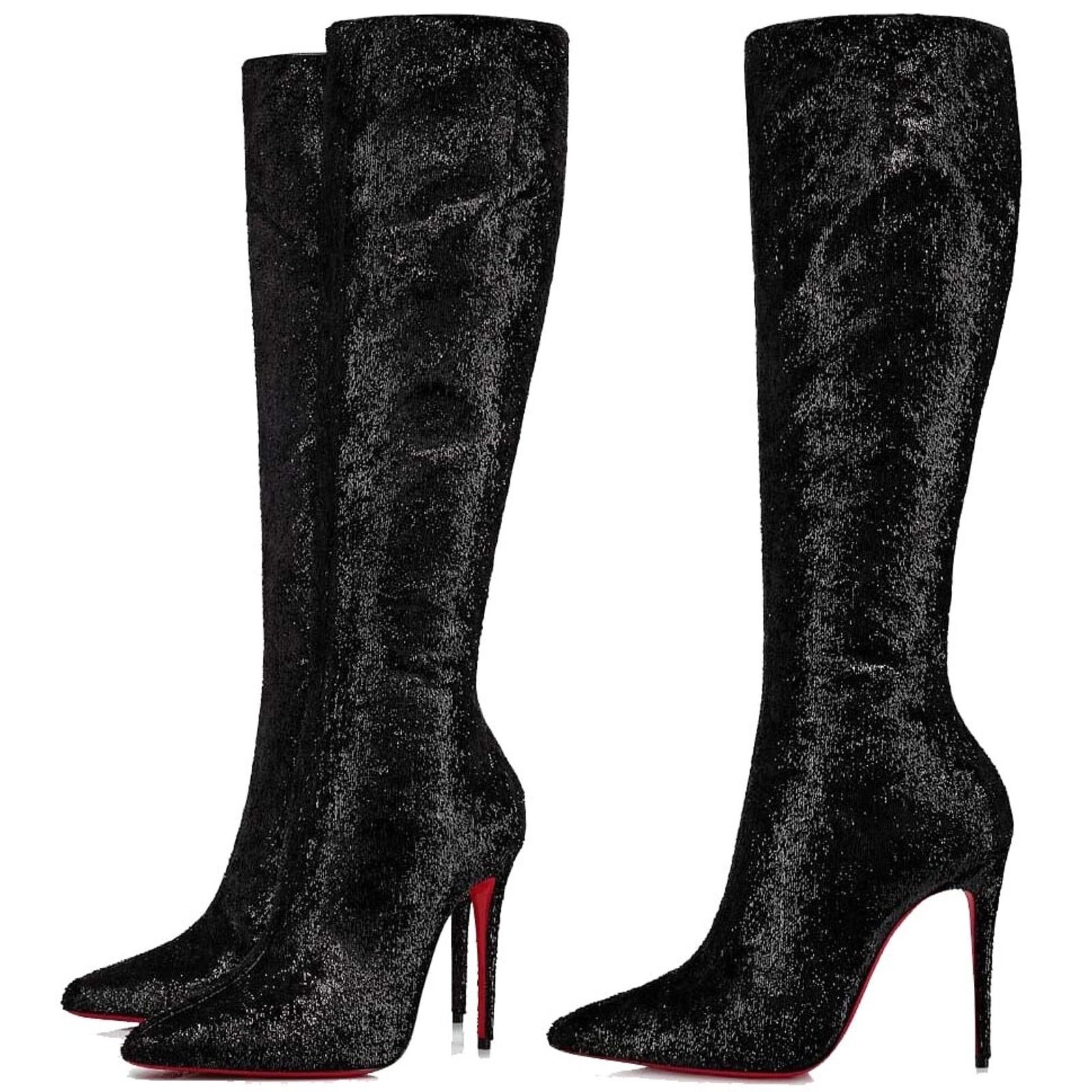 Christian Louboutin Christian Louboutin Kate Botta 100 Black Velours Papillon Size US 7.5 / IT 37.5 - 5 Thumbnail