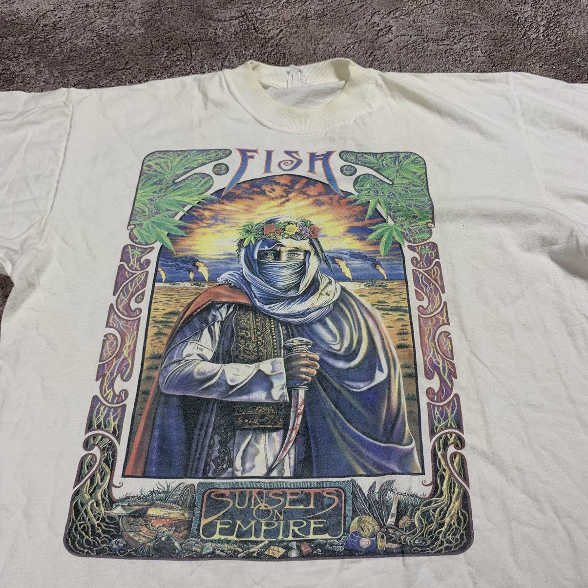 Vintage Vintage 90s Graphic Tee Sun Faded Horror Skull Print Grunge Size US XL / EU 56 / 4 - 4 Thumbnail