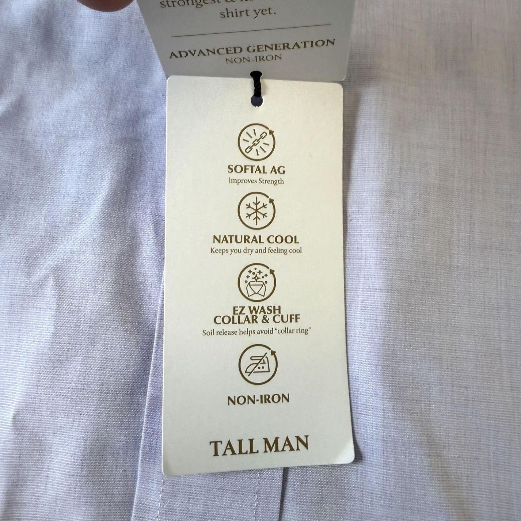 Roundtree & Yorke Roundtree & Yorke Dress Shirt Mens Tall Purple Non Iron Gold Label 18 36/37 Size 48R - 4 Thumbnail