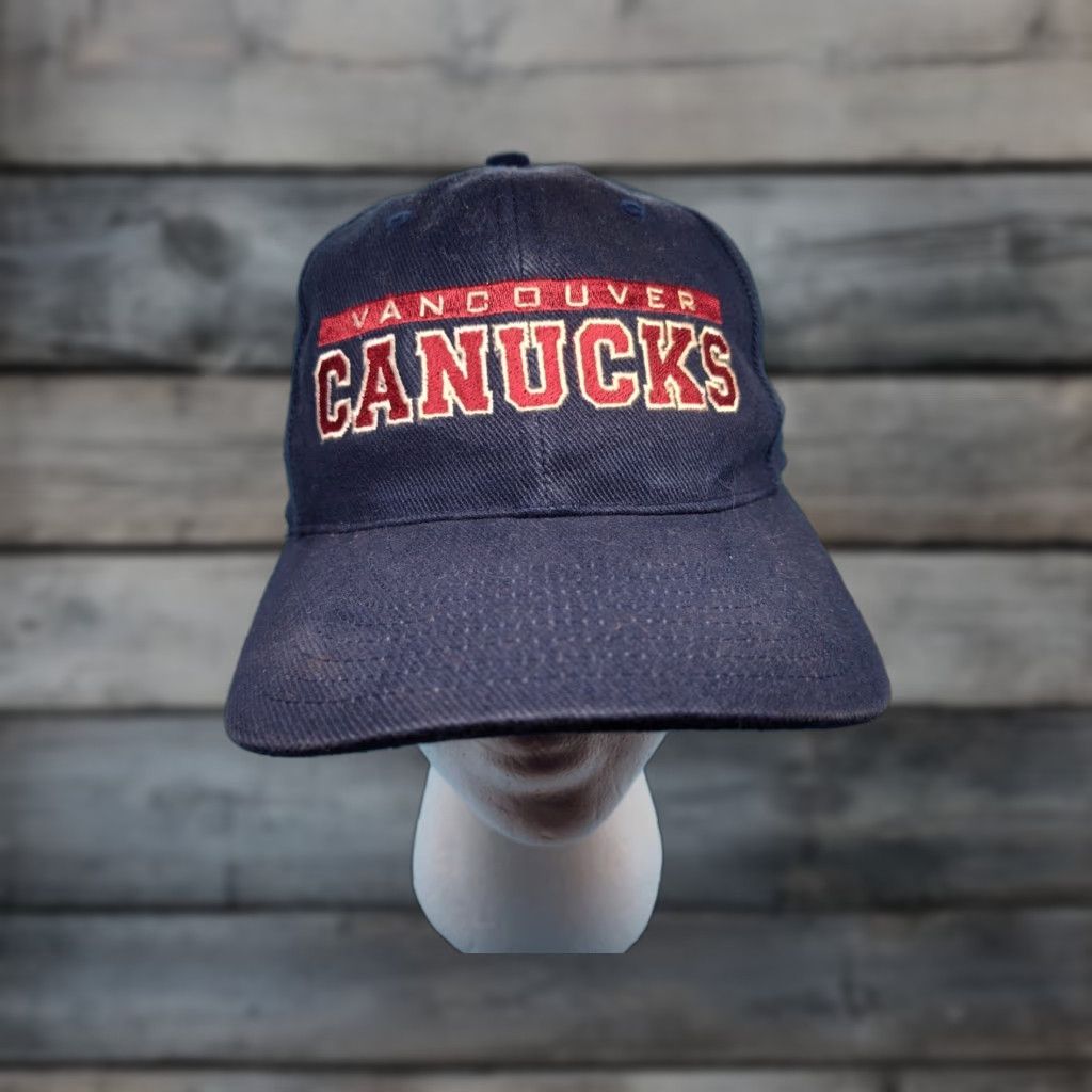 NHL VINTAGE Gear For Sports Vancouver Canucks Strapback Hat Adjustable One Size Blue NHL Y2K Mens Size ONE SIZE - 1 Thumbnail