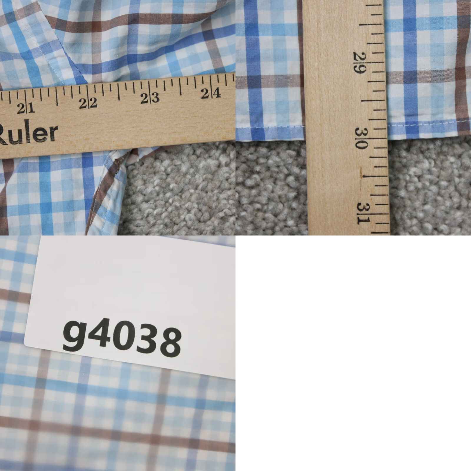Peter Millar Peter Millar Shirt Mens Medium Blue/Brown Weekender Wash Cotton Long Sleeve Button-Up Shirt Cap-Down Plaid Casual Workwear Mens Regular Adult Size US M / EU 48-50 / 2 - 8 Thumbnail