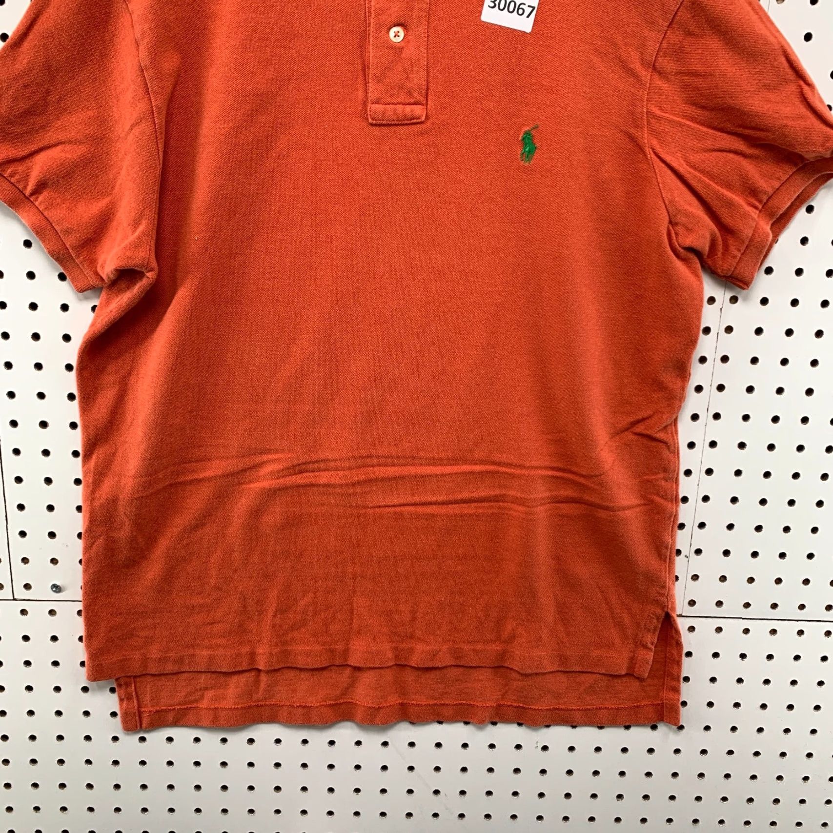 Polo Ralph Lauren VINTAGE Polo Ralph Lauren Polo Shirt Mens Large Orange Solid Short Sleeve Casual Fit Green Pony Size US L / EU 52-54 / 3 - 6 Thumbnail