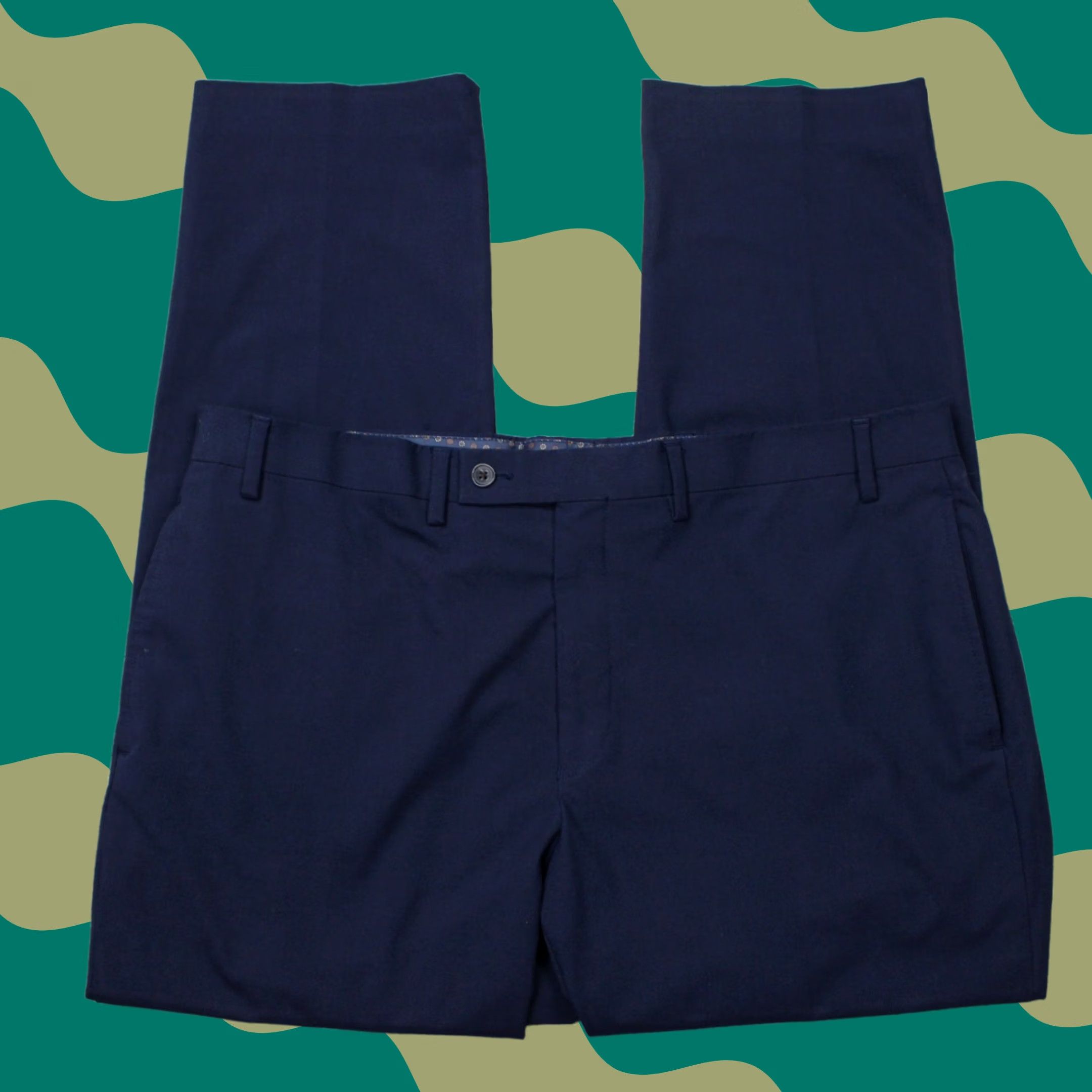 Ralph Lauren LAUREN Ralph Lauren Pants Mens 40x30 Blue Flat Front Polyester/Viscose Stretch Dress Pants Regular Mens Blue 90s Preppy Style Size US 40 / EU 56 - 1 Thumbnail