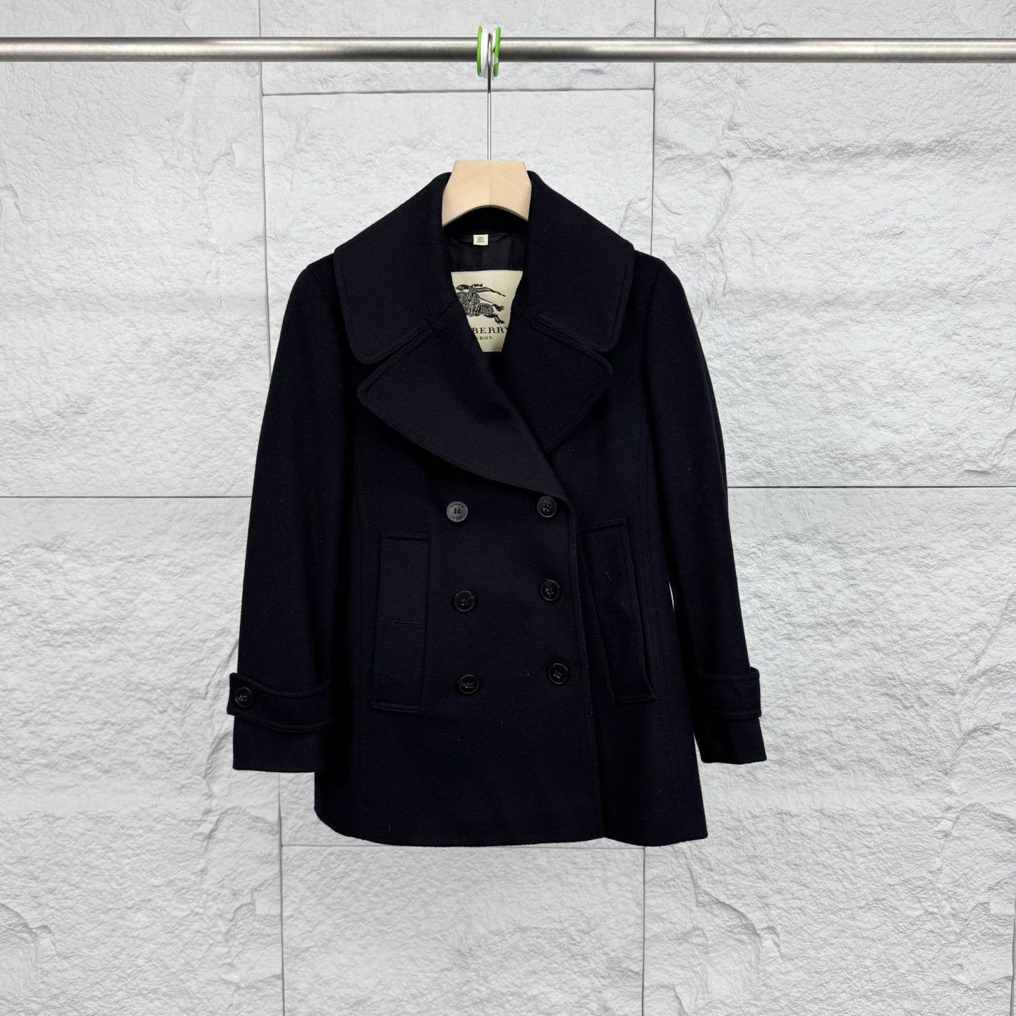Burberry Burberry Black Double-Breasted Short Lapel Coat Size M / US 6-8 / IT 42-44 - 1 Thumbnail