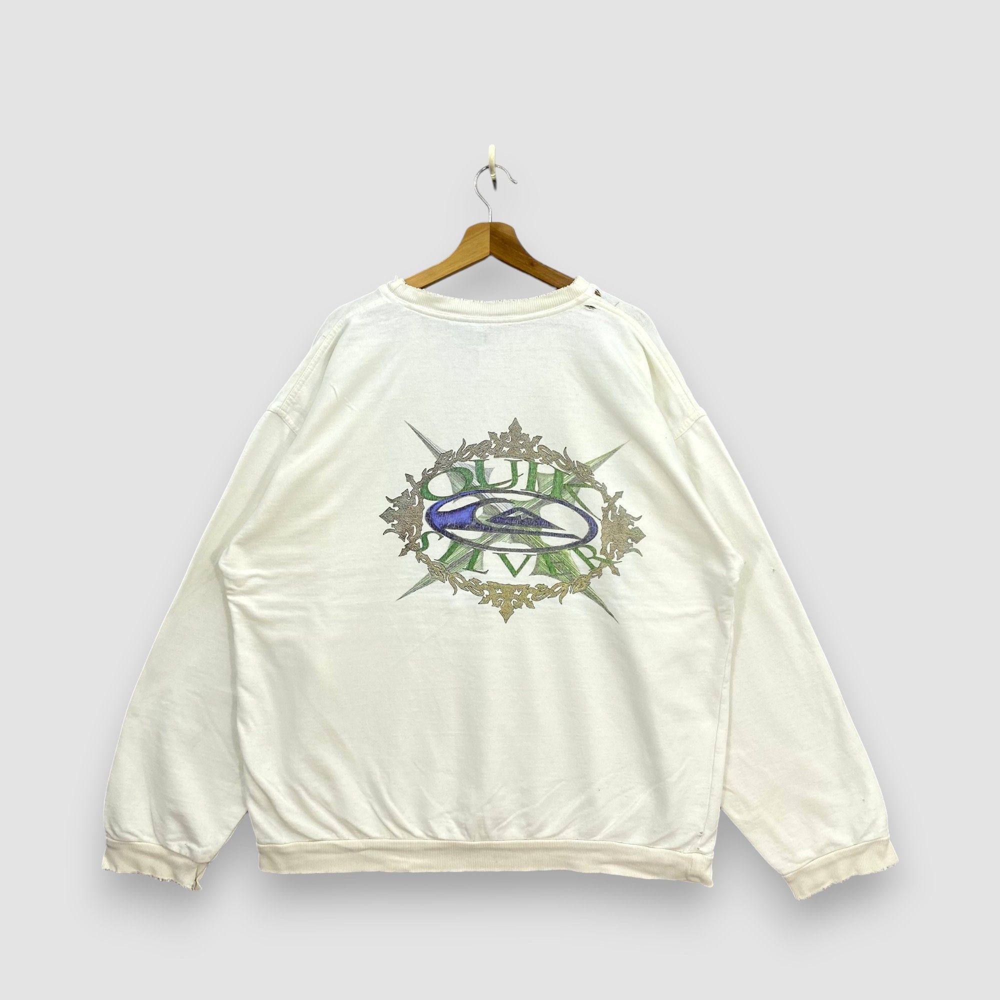 Quiksilver Vintage 90s Distressed Quiksilver Sweatshirt Surfware Size US XXL / EU 58 / 5 - 1 Thumbnail