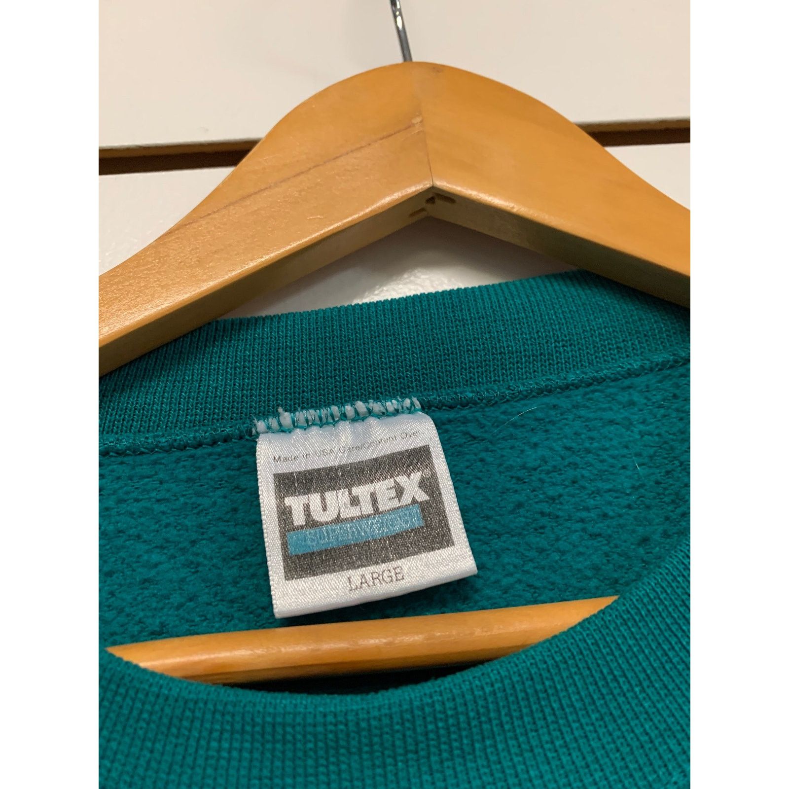 Tultex Vintage Blank Teal Sweatshirt size Large 1990s 80s Size US L / EU 52-54 / 3 - 3 Thumbnail