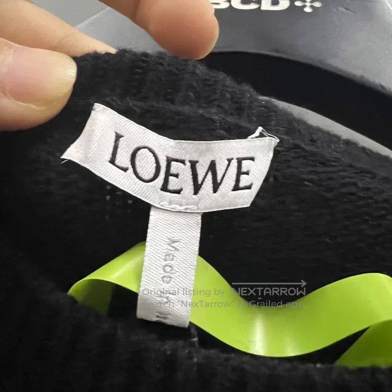 Loewe Loewe Black Embroidered Logo Round Neck Knit Top Size US L / EU 52-54 / 3 - 3 Thumbnail
