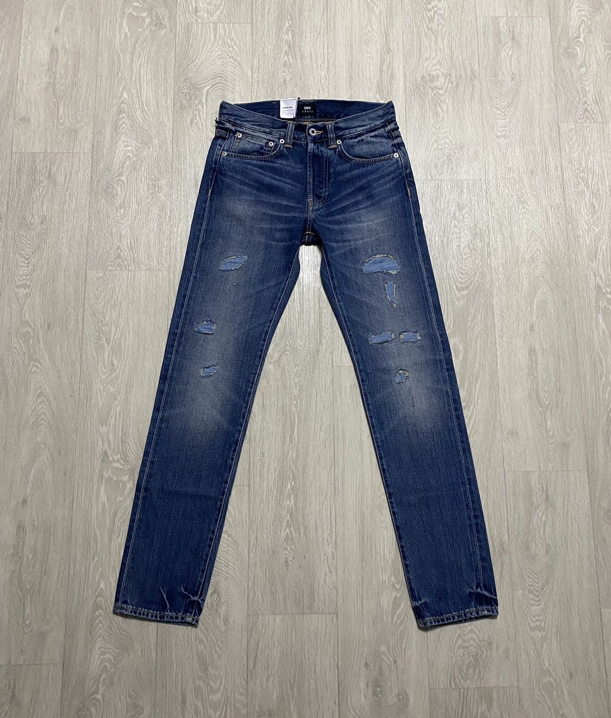 Edwin Edwin ED-80 Rainbow Selvedge Washed Patchwork Torn Denim Size US 28 / EU 44 - 2 Thumbnail