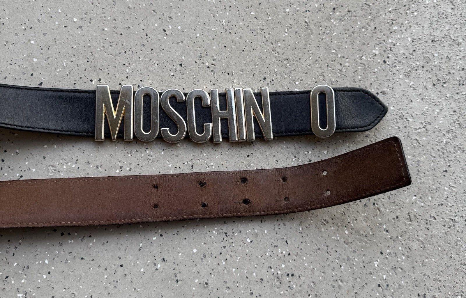 Moschino Vintage Moschino Womens Lettering Logo Leather Belt 85 cm Size ONE SIZE - 16 Thumbnail