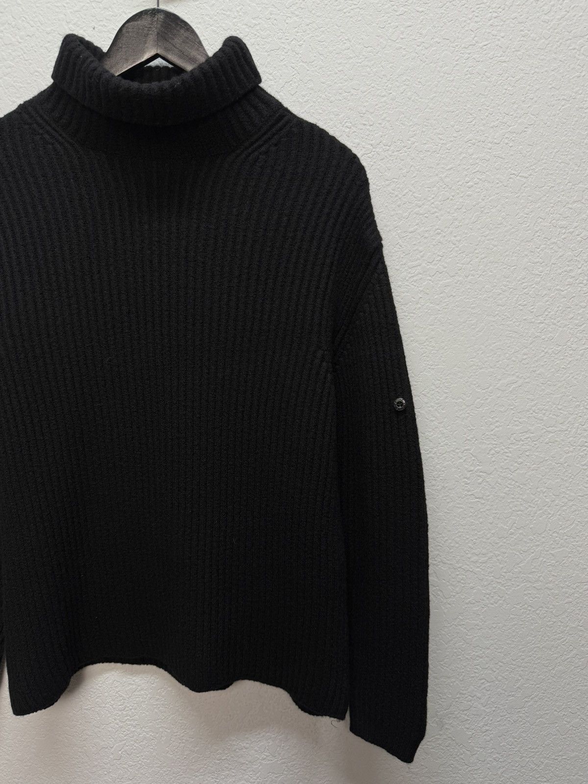 Massimo Osti × Stone Island Vintage Stone Island Knitted Wool Sweater All Black Size M Size US M / EU 48-50 / 2 - 5 Thumbnail