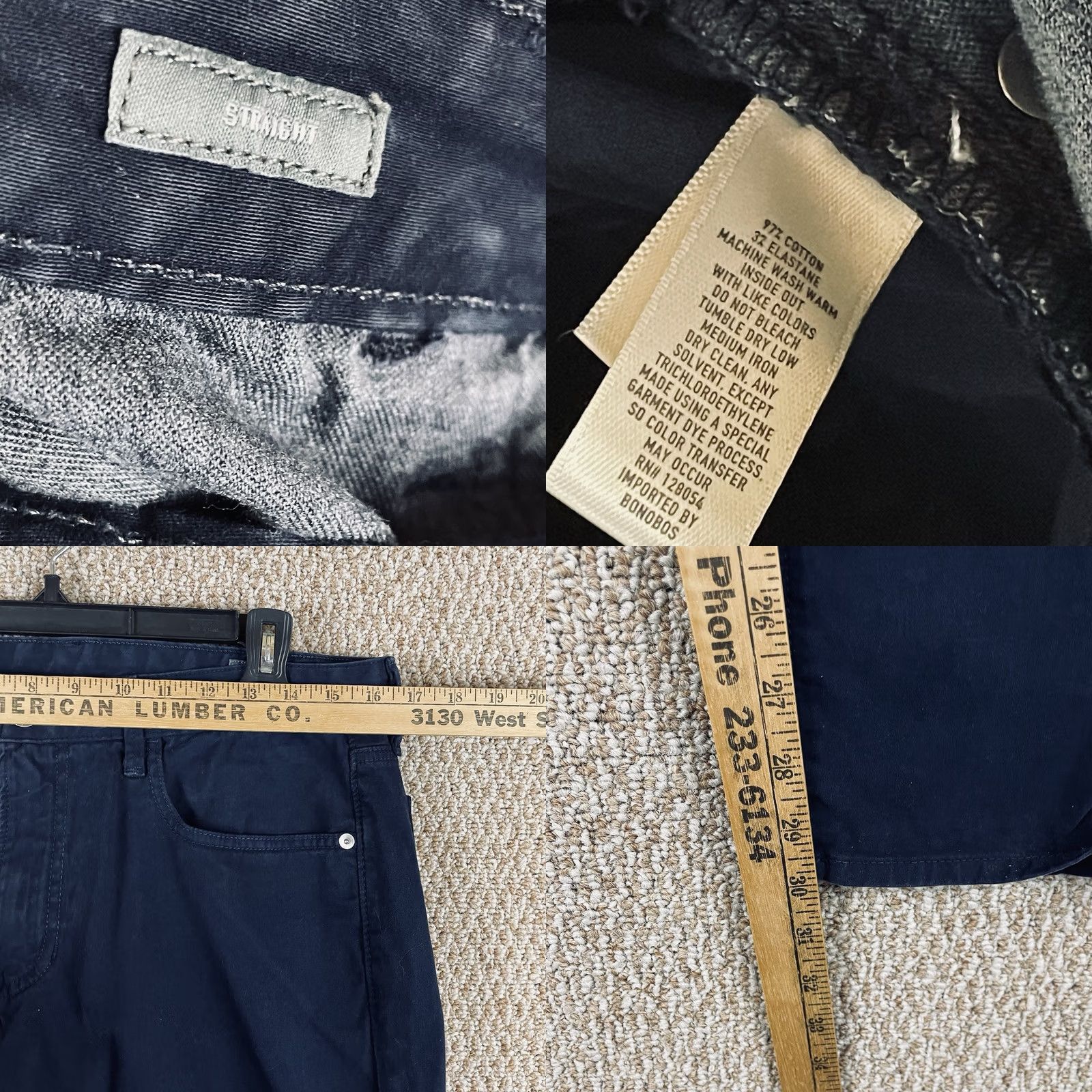 Bonobos Bonobos Pants Mens 33 x 30 Chinos Khakis Straight Casual Office T711 Size US 33 - 8 Thumbnail