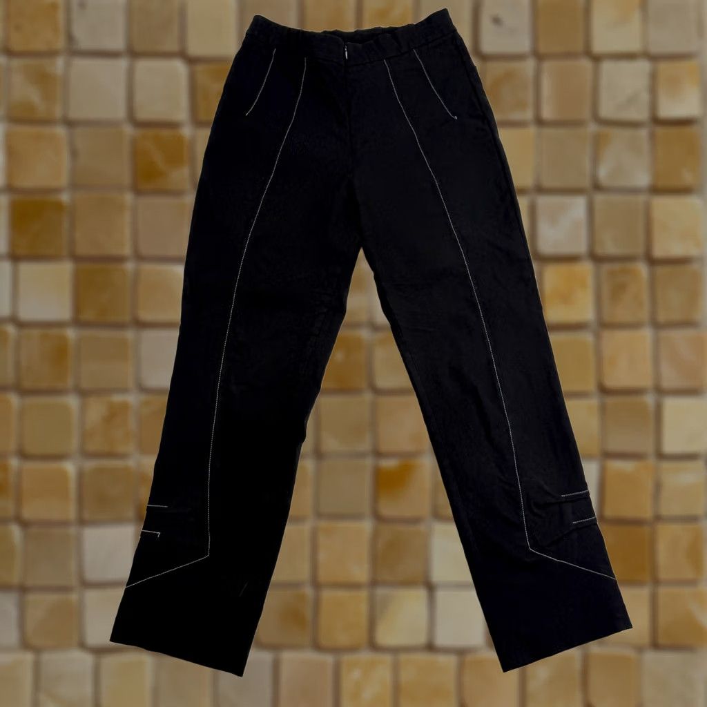 Vintage Porto San Francisco Pants Womens 0 Black Cropped Elastic Waistband Tapered City Classic Designer Capsule Size 25" / US 0 / IT 36 - 1 Thumbnail