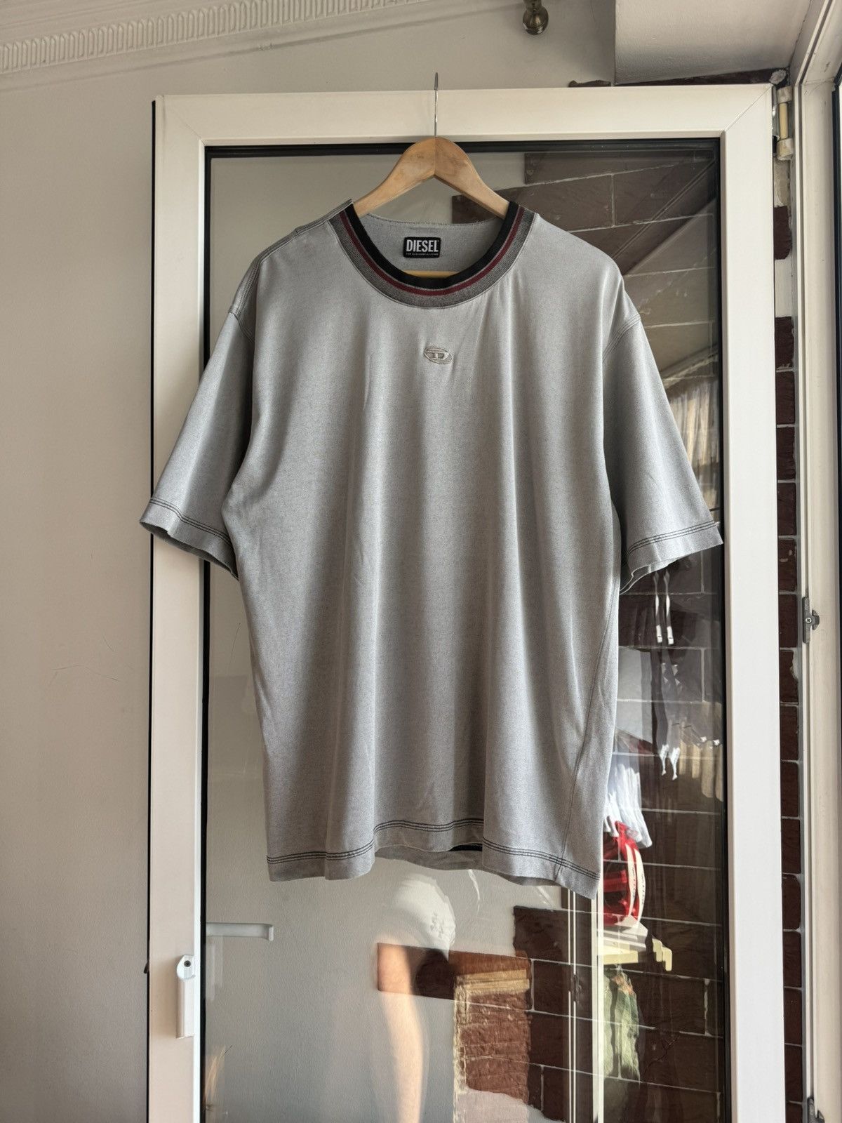 Diesel Diesel Boxy Fit Gray Tshirt D Logo Size US L / EU 52-54 / 3 - 1 Thumbnail