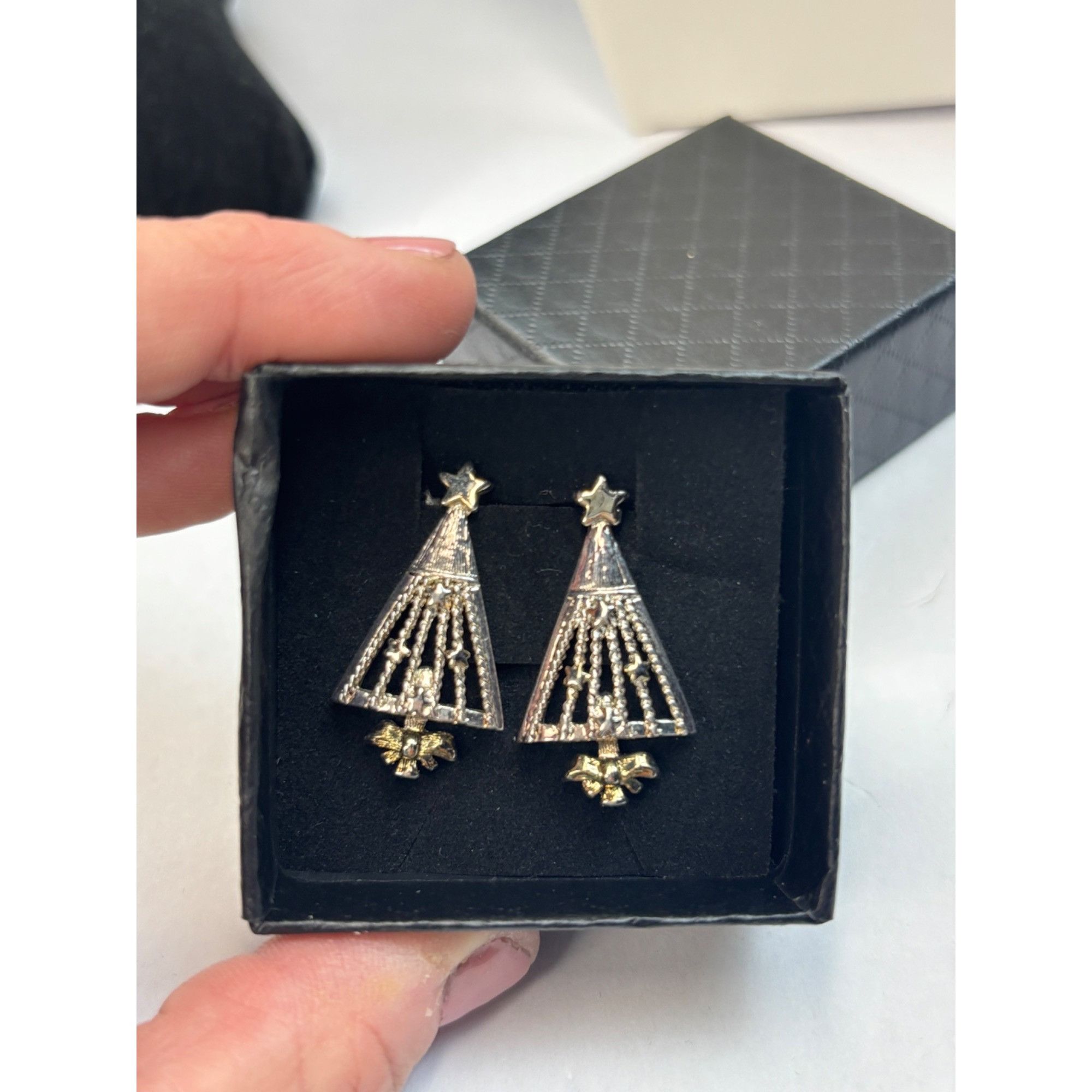 Other Silver & gold toned Christmas Tree Dangle Earrings With Star Size ONE SIZE - 2 Thumbnail