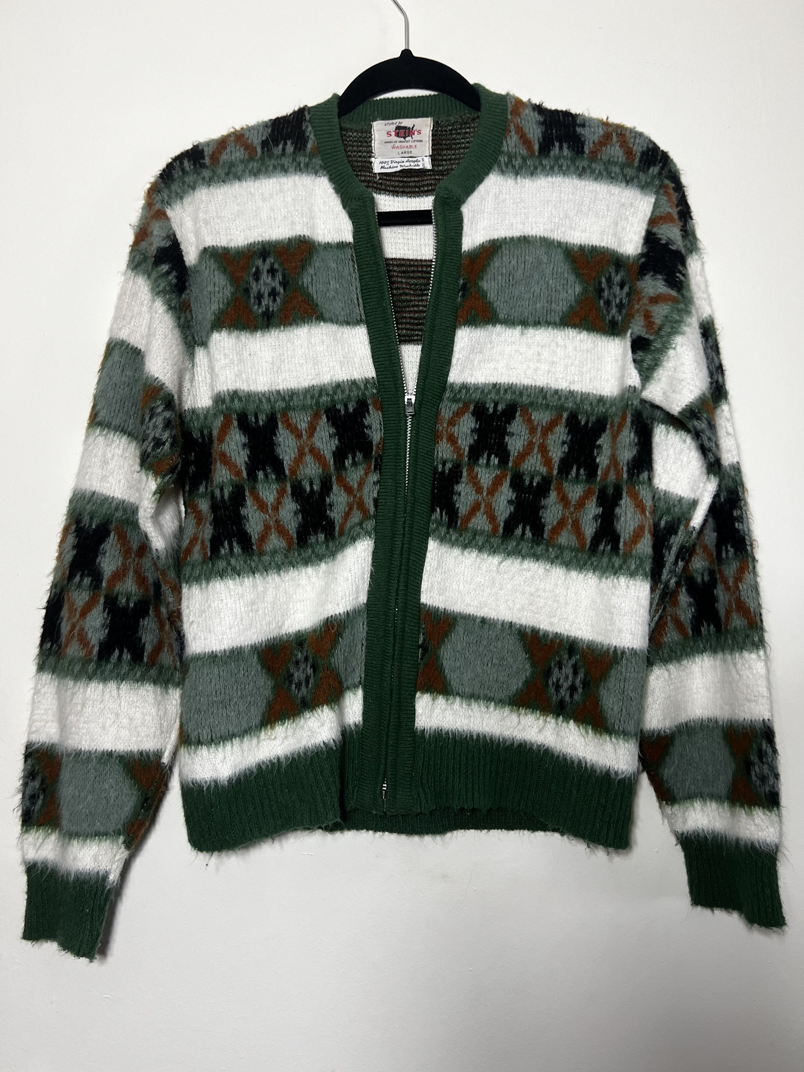 Vintage Vintage Styled by Stein's Zip Up Long Sleeve Knit Cardigan Size US L / EU 52-54 / 3 - 1 Thumbnail