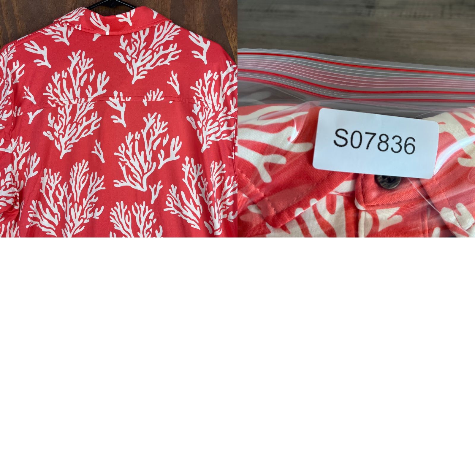 Vintage Margaritaville Mens Shirt Button-Down Short Sleeve UPF +50 Large Floral Reef Pattern Pink Size US L / EU 52-54 / 3 - 9 Thumbnail