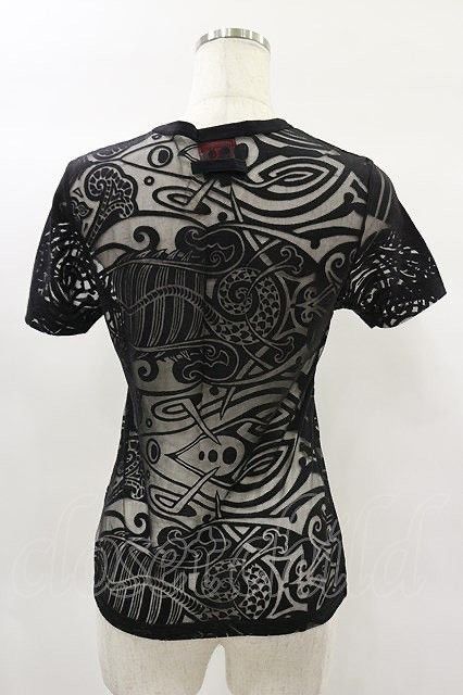 Jean Paul Gaultier Jean Paul GAULTIER Tattoo mesh power net T-shirt Size S / US 4 / IT 40 - 1 Thumbnail