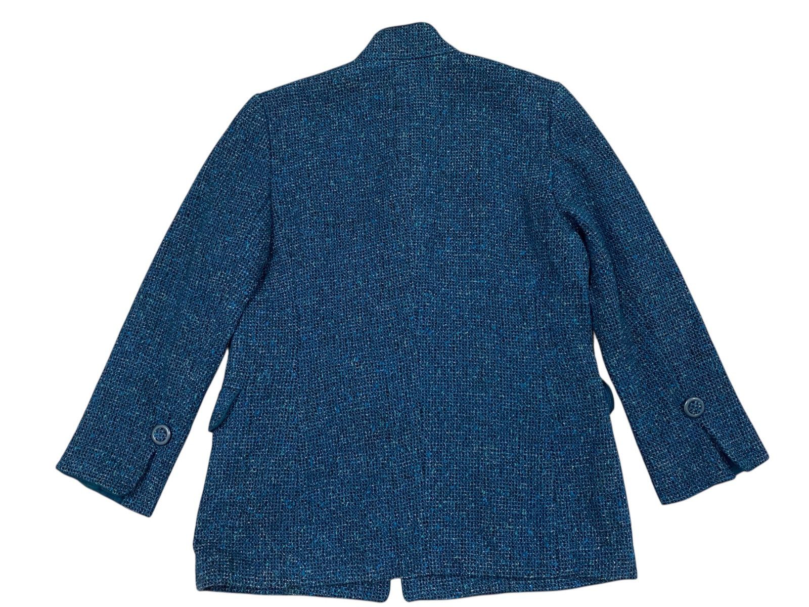 Christian Dior Monsieur Christian Dior Vintage Tweed Jacket Blue | Minimal Collar Size L / US 10 / IT 46 - 2 Thumbnail