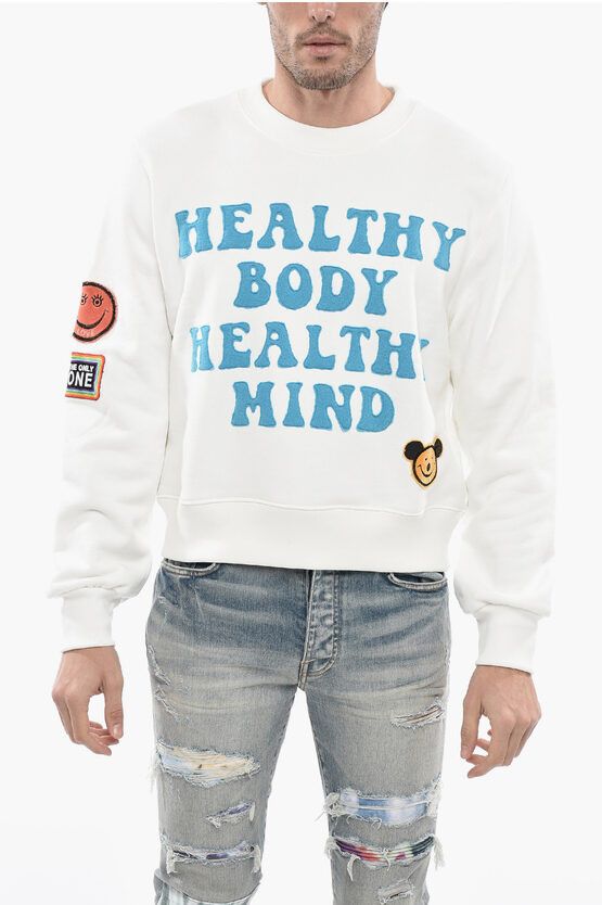 Amiri o1y0525 Logo Crewneck Sweatshirt in White Size US M / EU 48-50 / 2 - 1 Thumbnail